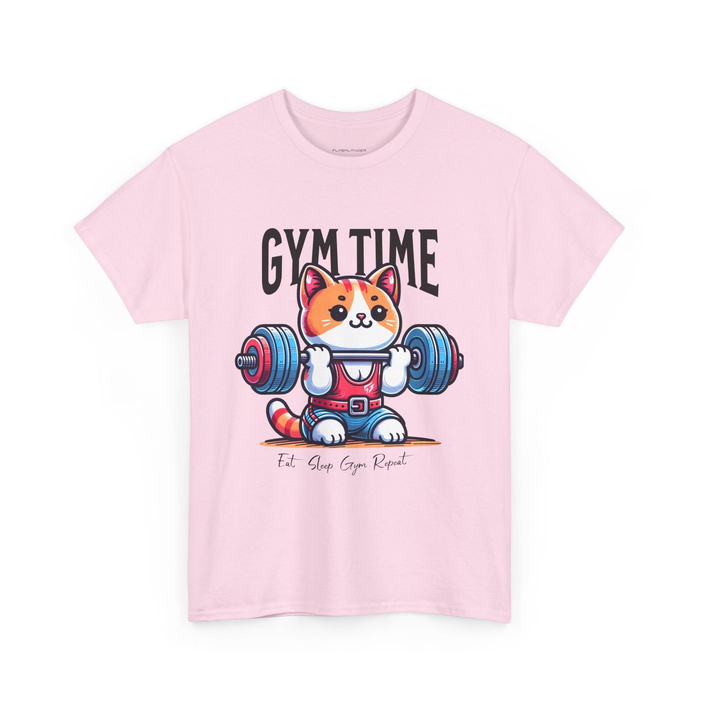 Cute Cat Gym Time Shirt Flashlander Graphic Tee