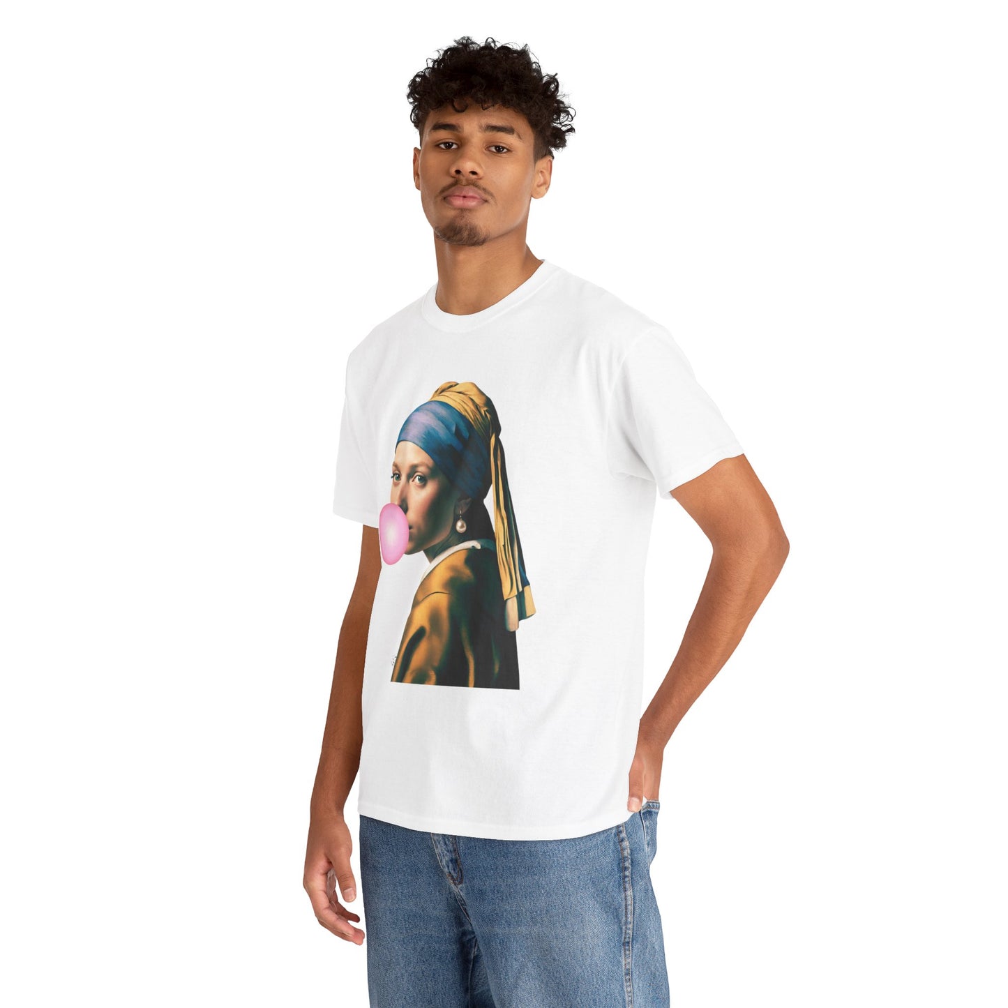 Bubble Gum Girl with a Pearl Earring Johannes Vermeer - Flashlander Gym Shirt