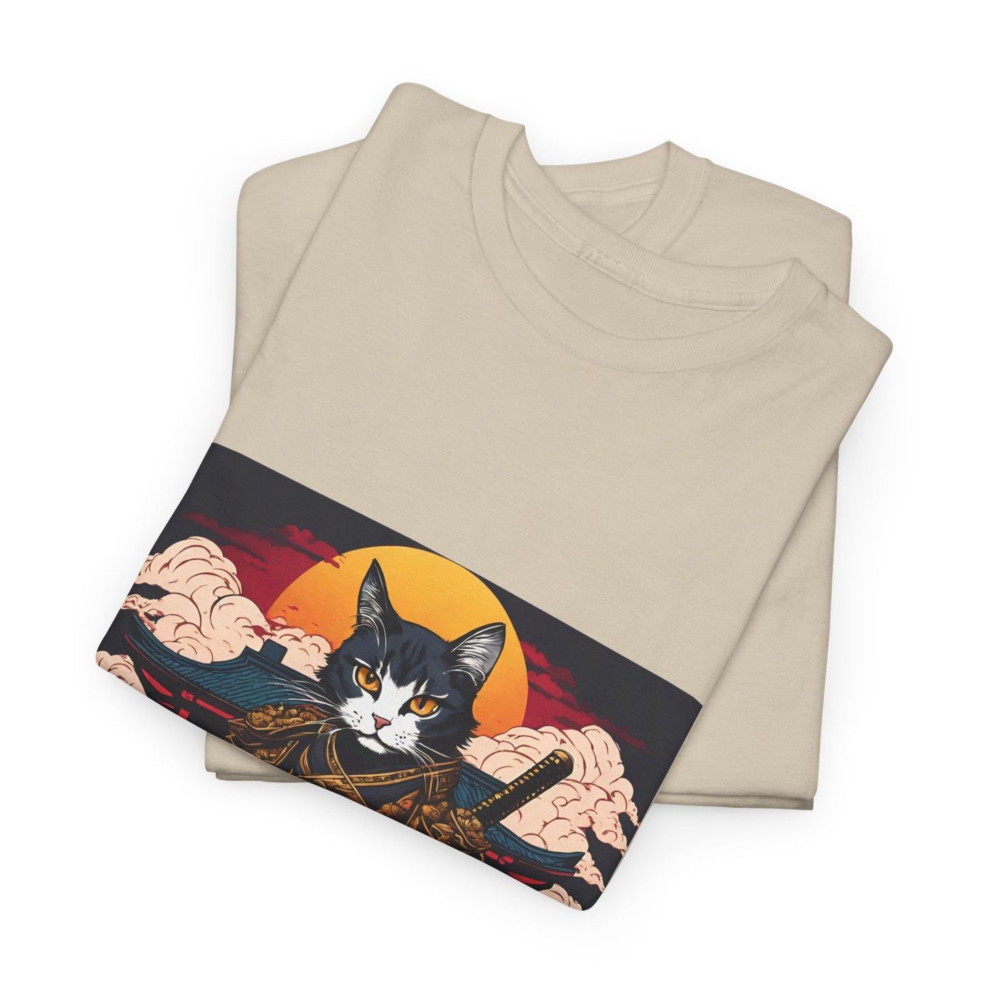 Samurai Cat Cartoon Anime - Flashlander Gym Shirt