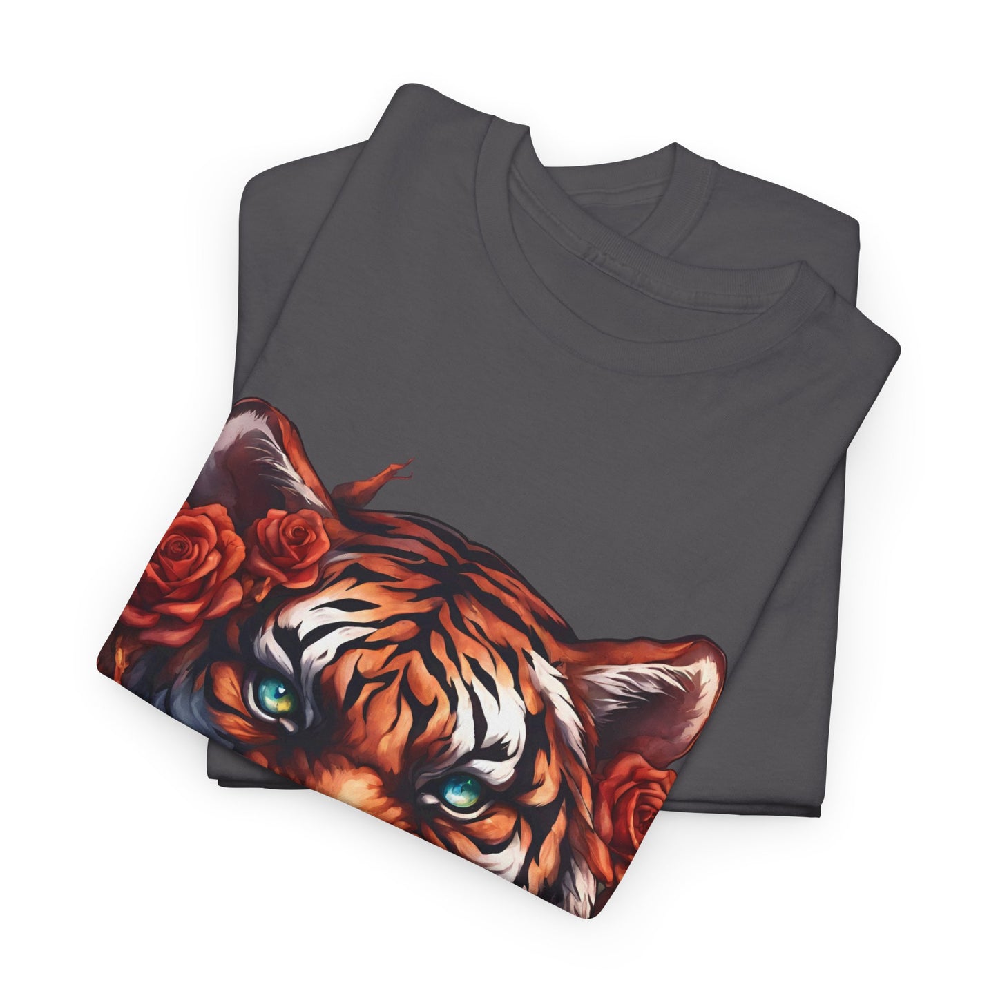 Tiger Flames and Roses T-Shirt Flashlander