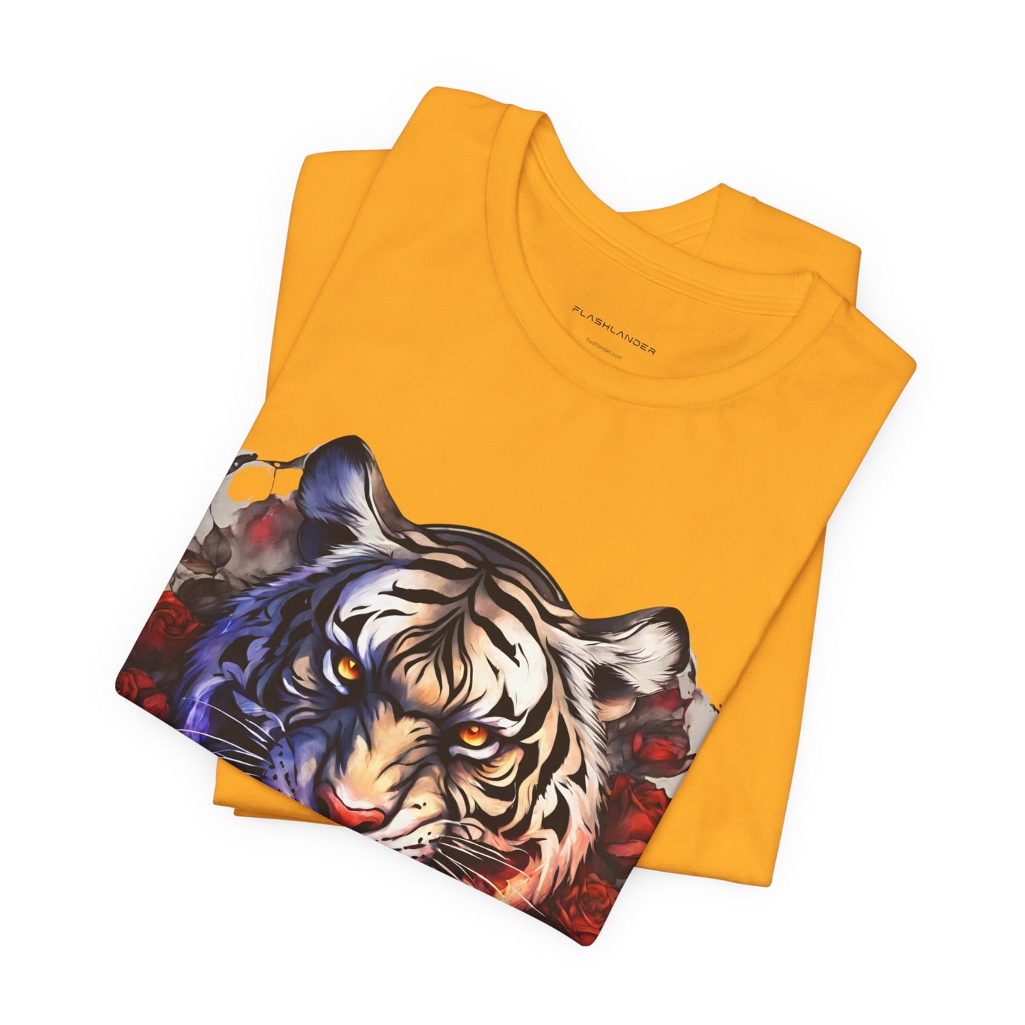 White Tiger Flames Flashlander Gym Shirt