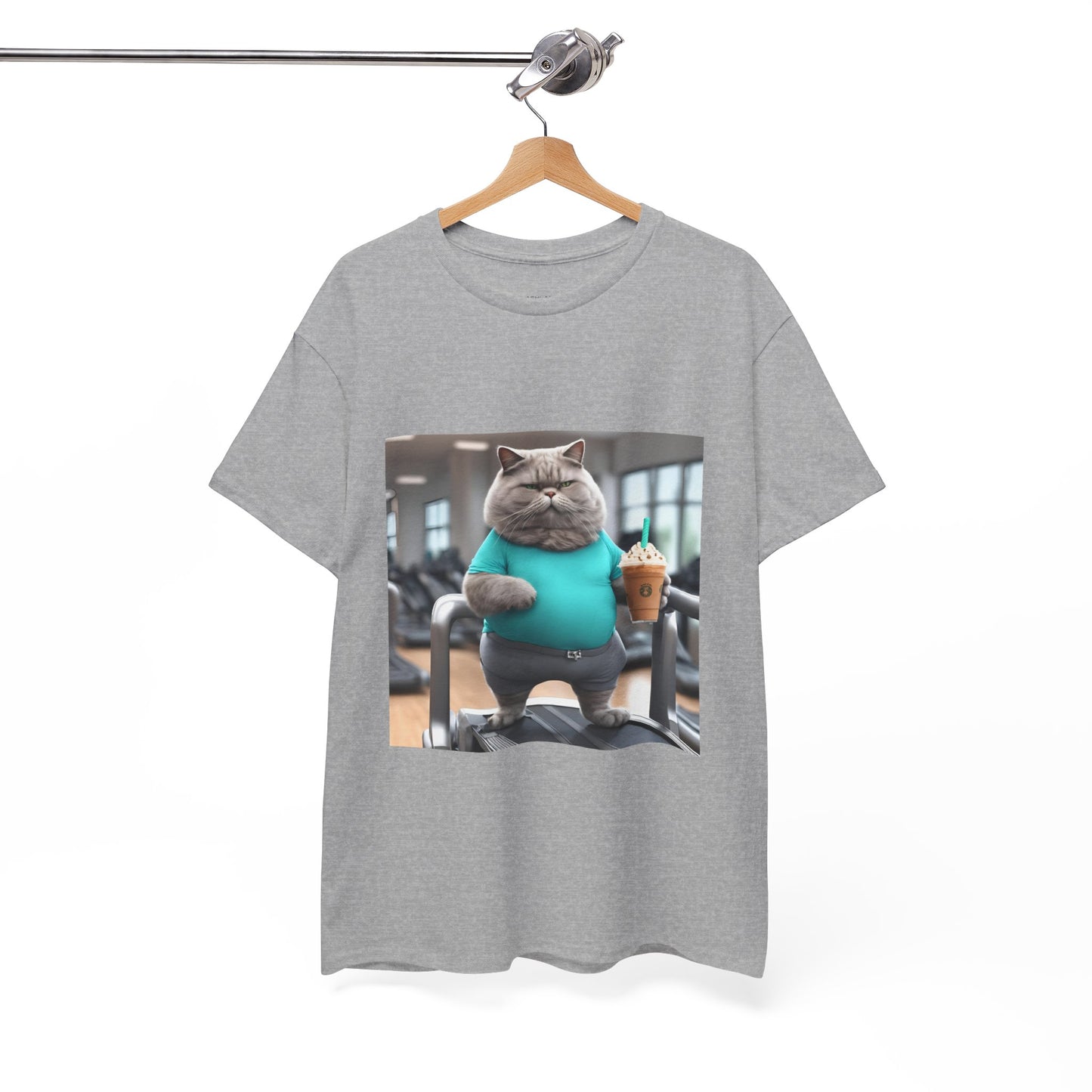 Funny Fat Cat On The Treadmill - Flashlander Gym Shirt