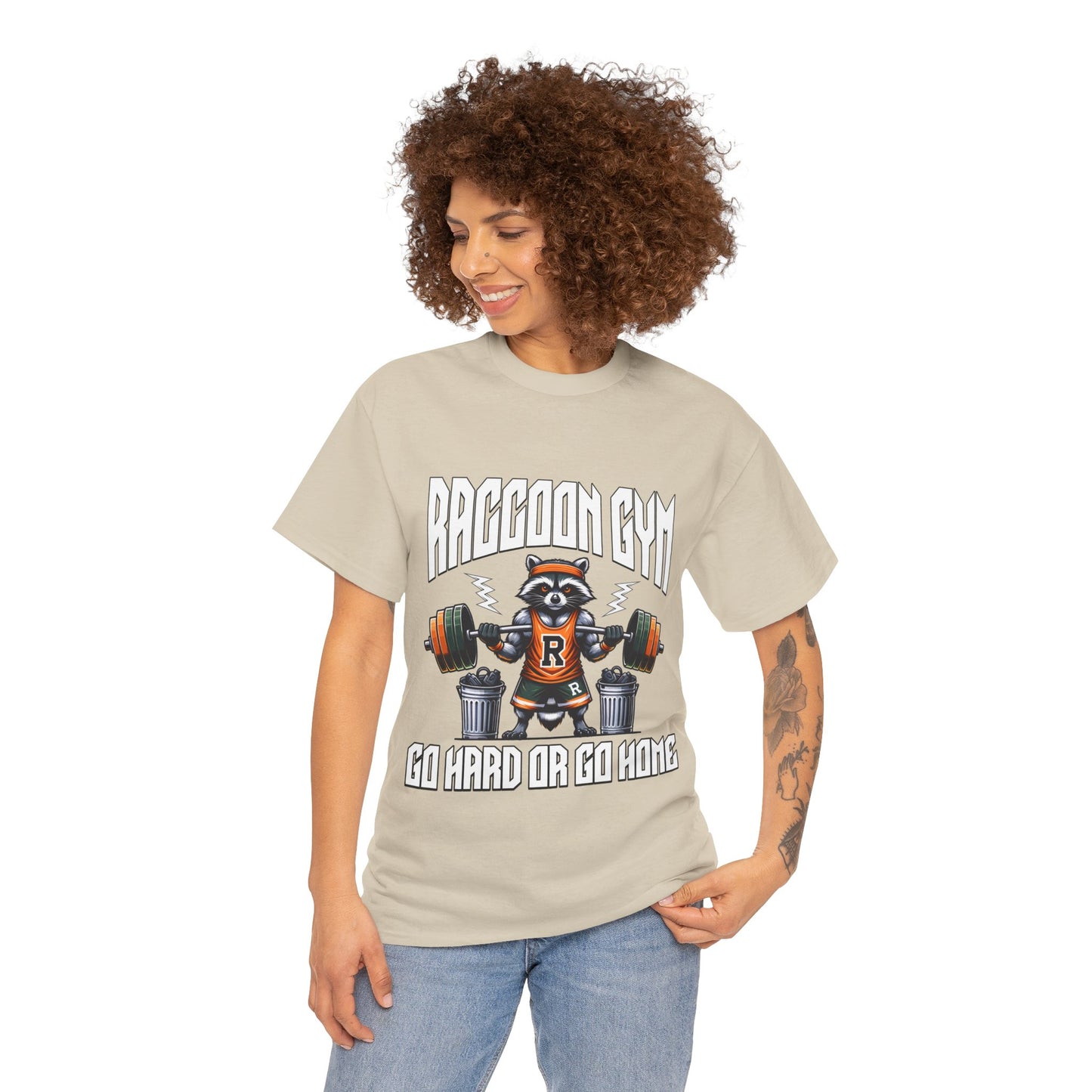 Raccoon Bodybuilder Shirt Flashlander Go Hard or Go Home Gym T-Shirt Cotton Unisex Graphic Tee