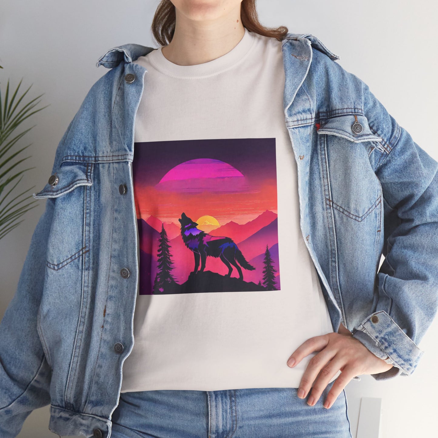 Wolf Majestic Sunset Gaphic Tee Flashlander