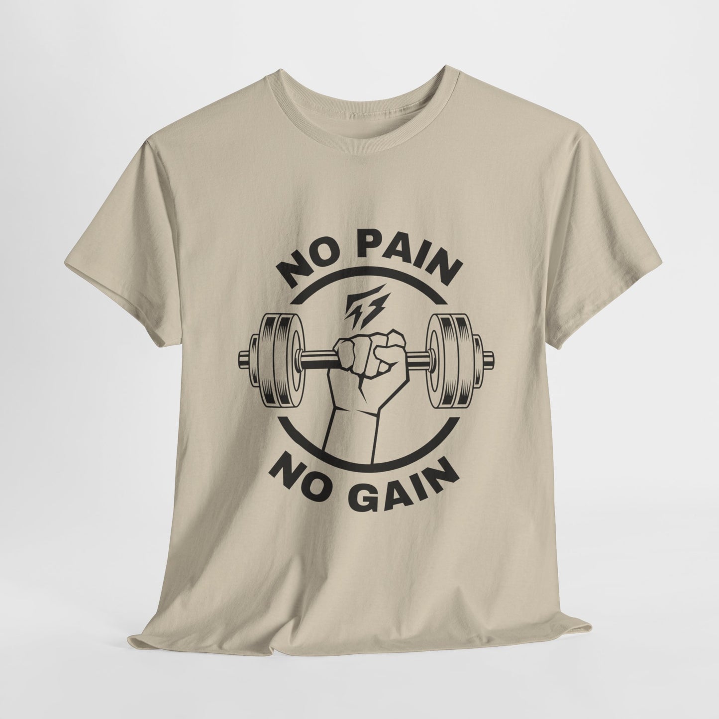 T-shirt de sport Lifting Flashlander avec citation « No Pain No Gain »