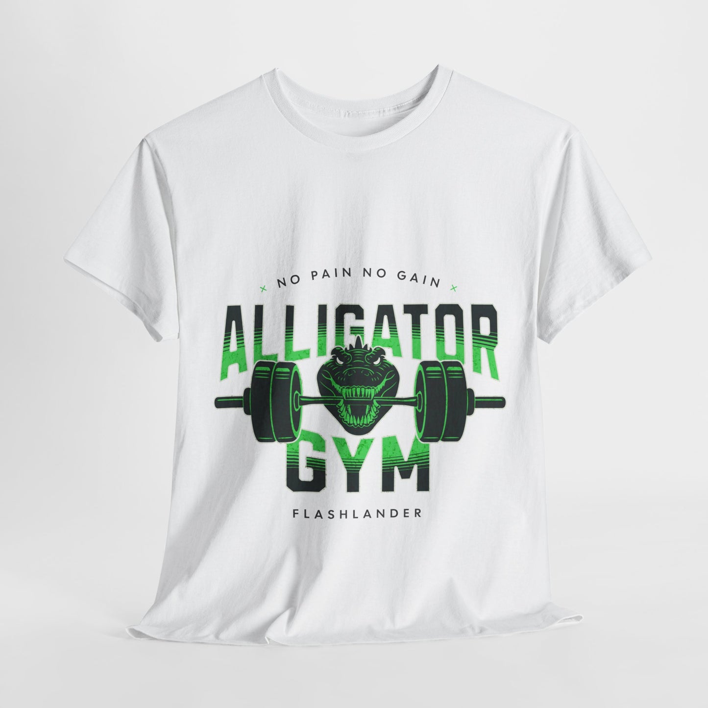 Aligator Gym Shirt Flashlander Cotton Unisex Charcoal Black Graphic Tee