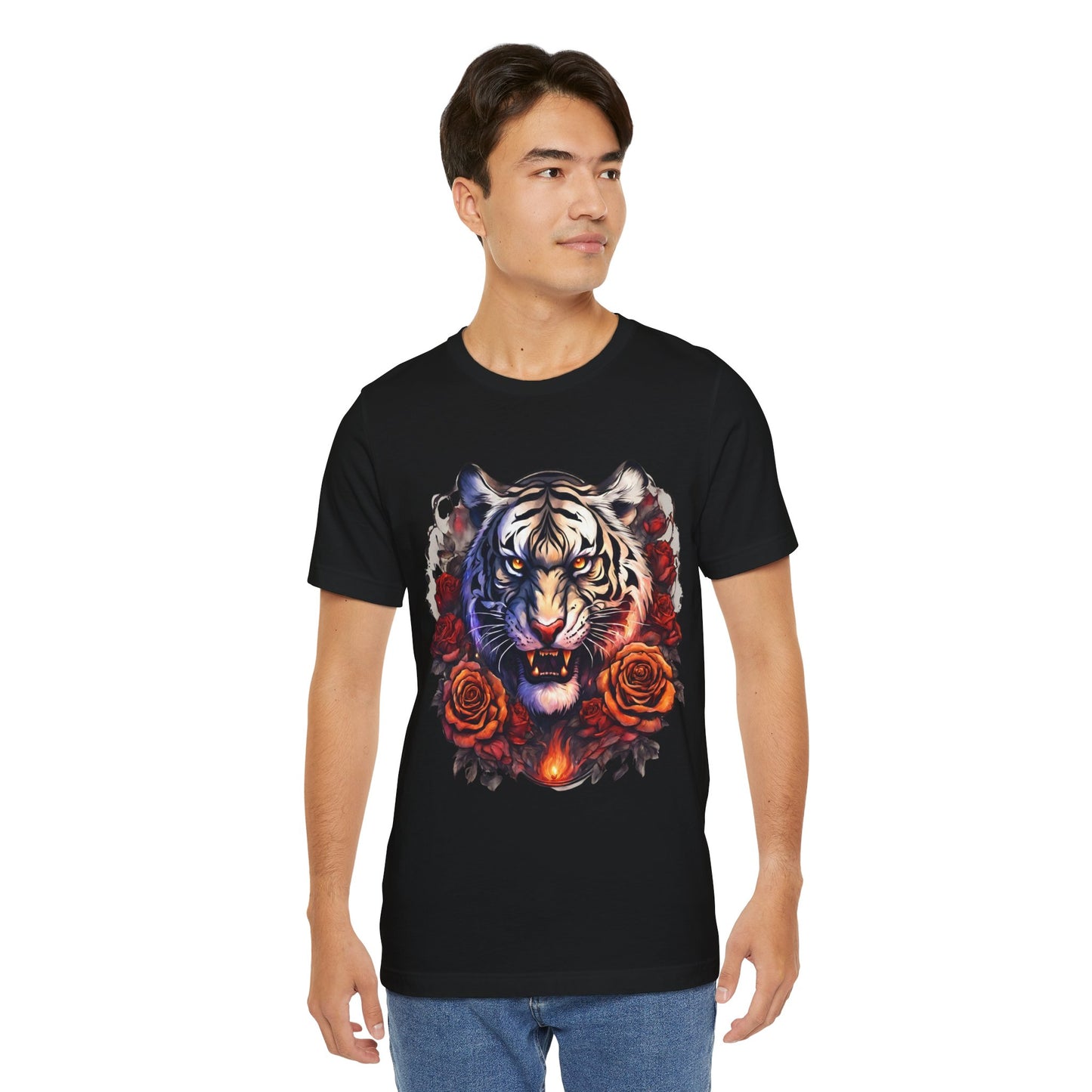 White Tiger Flames Flashlander Gym Shirt