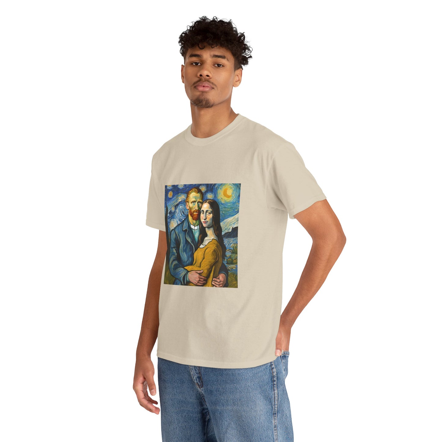 Funny Mona Lisa with Vincent Van Gogh Starry Night - Flashlander Gym Shirt