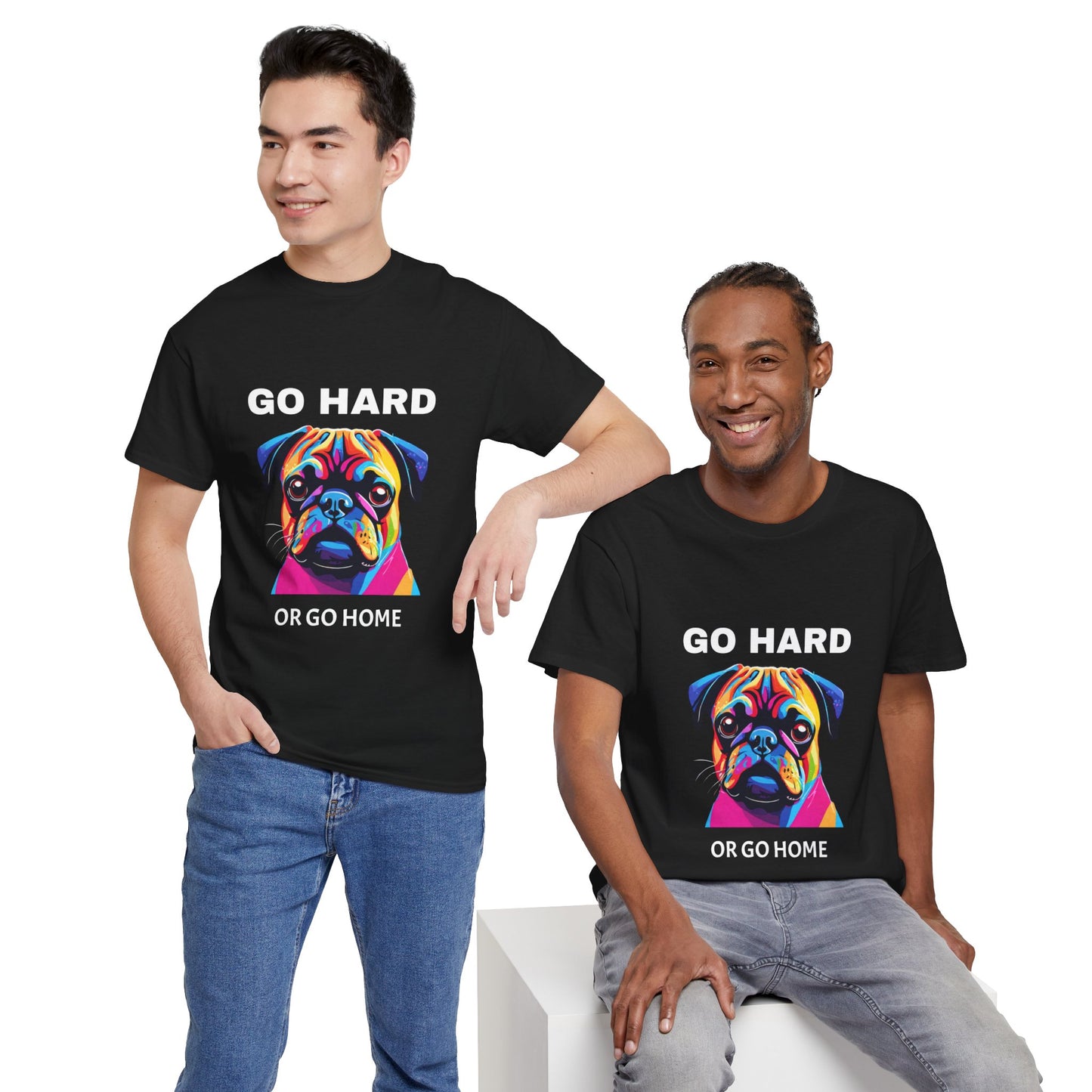 Pug Dog Pop Art  - Go Hard Or Go Home Flashlander Gym Shirt