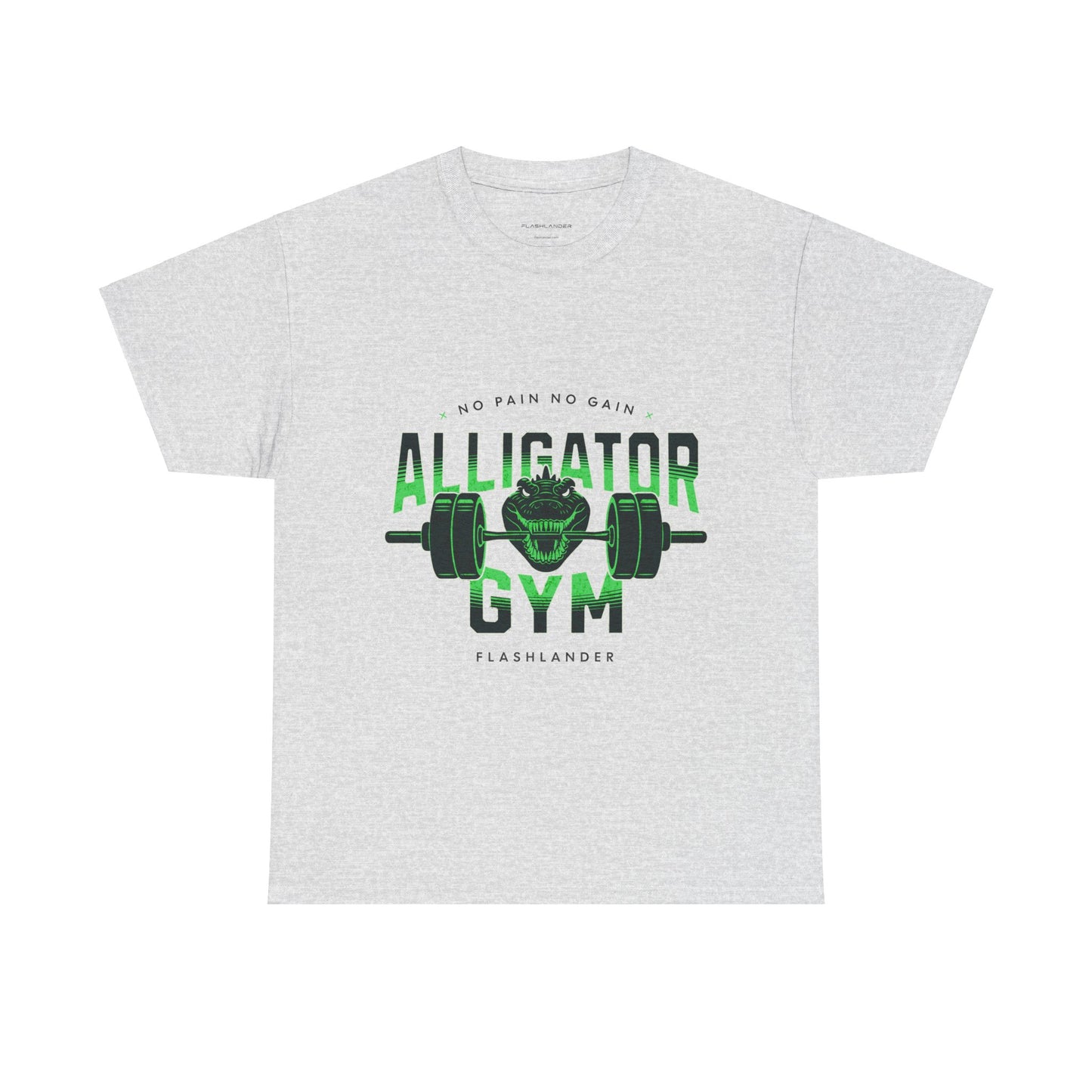 Aligator Gym Shirt Flashlander Cotton Unisex Charcoal Black Graphic Tee