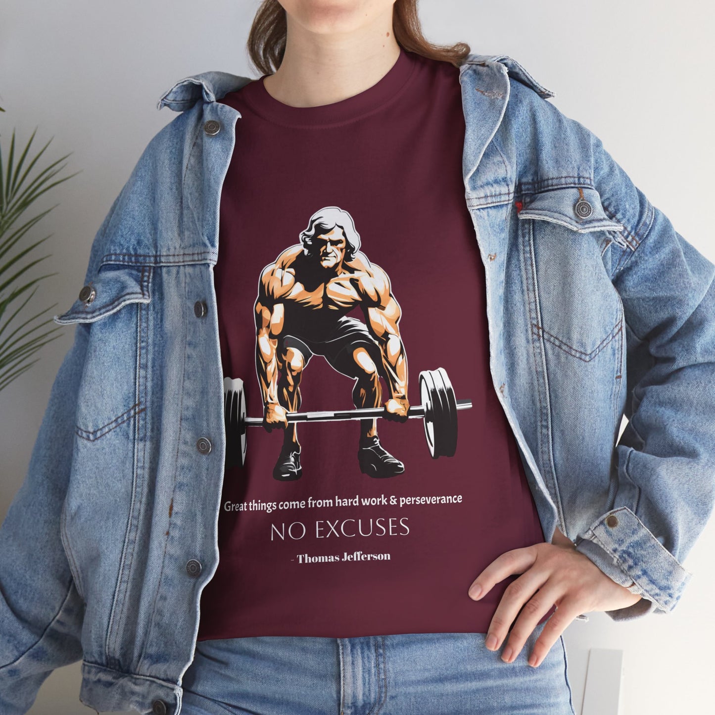 Thomas Jefferson Bodybuilder Shirt - Flashlander Great Things Come From Hard Work And Perseverance, No excuses Graphic Tee