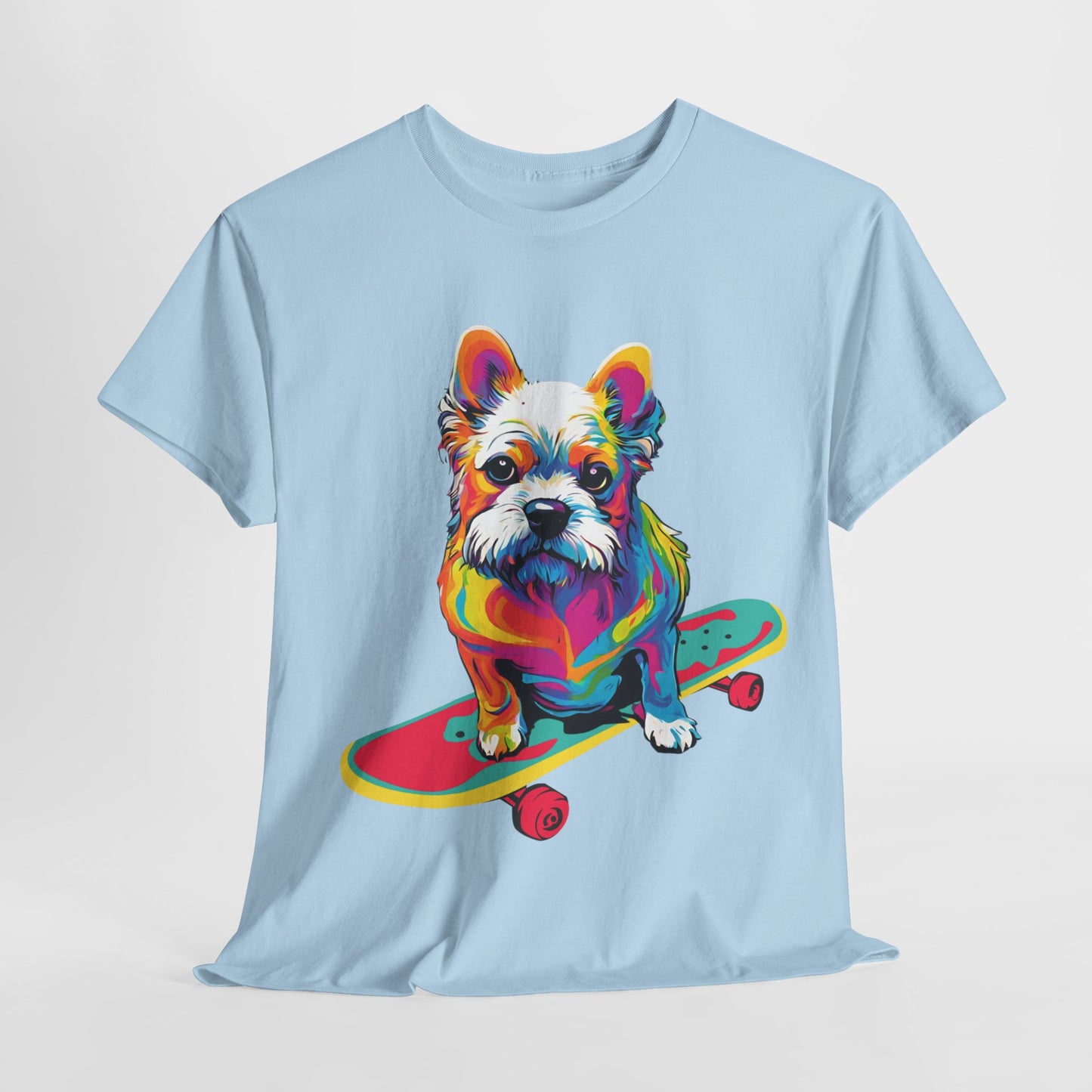 T-shirt de sport Flashlander avec chien skateboardant Pop Art