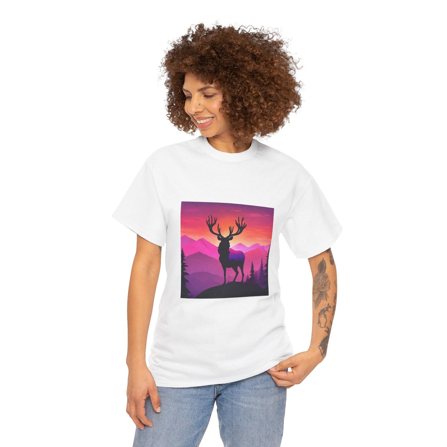 Deer Majestic Sunset Flashlander Gym Shirt