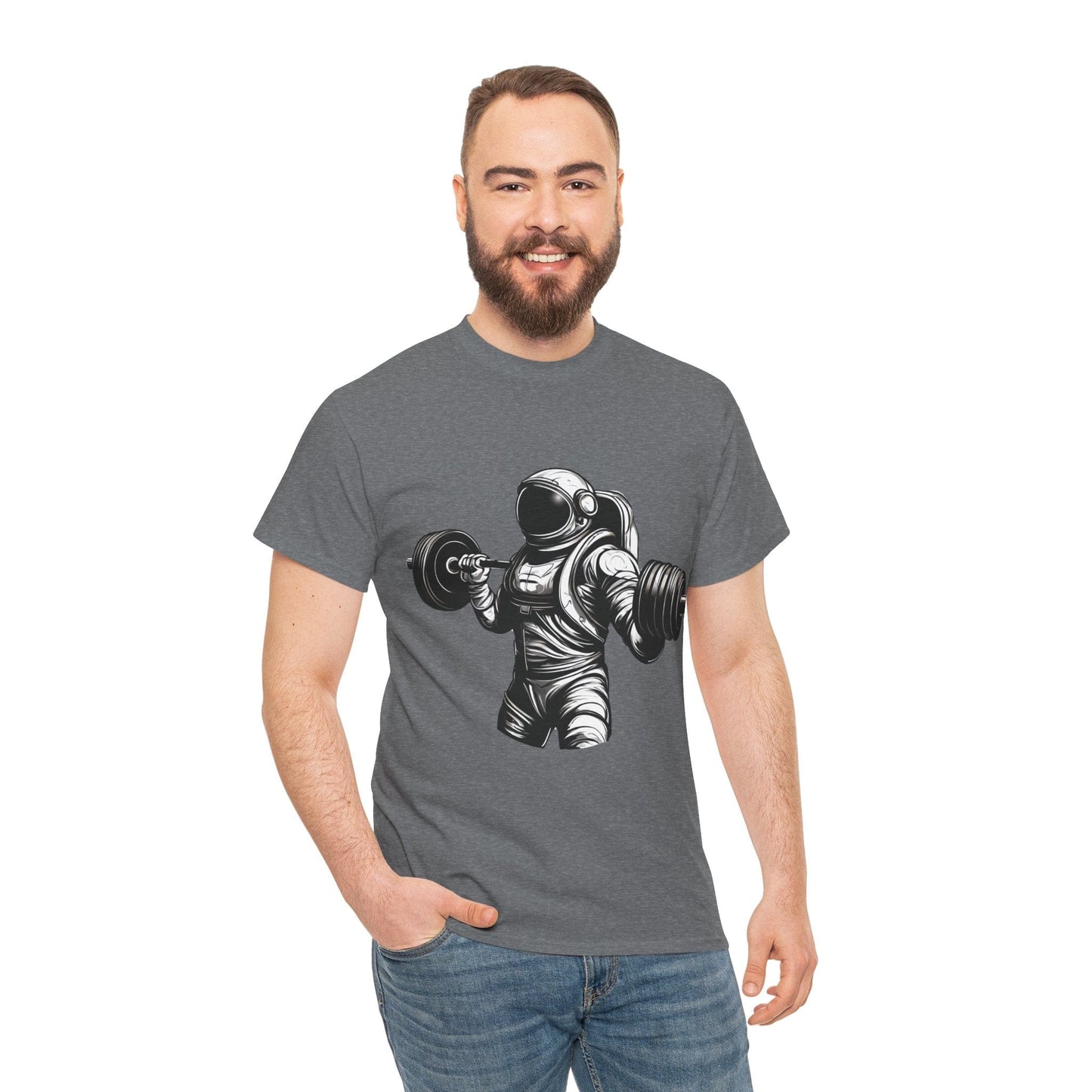 Camiseta de culturista astronauta: rompiendo límites en el espacio Camiseta gráfica de gimnasio Flashlander