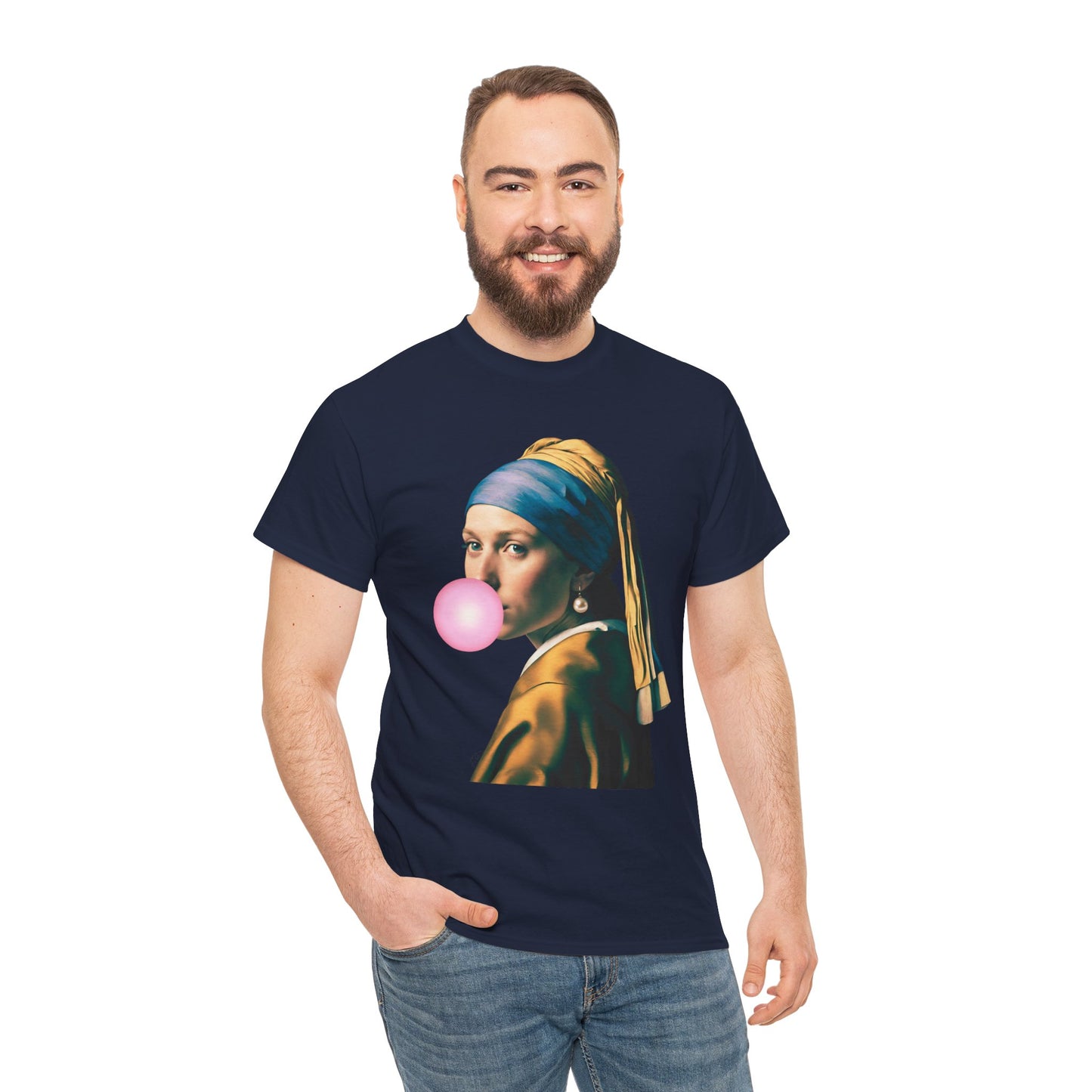 Bubble Gum Girl with a Pearl Earring Johannes Vermeer - Flashlander Gym Shirt