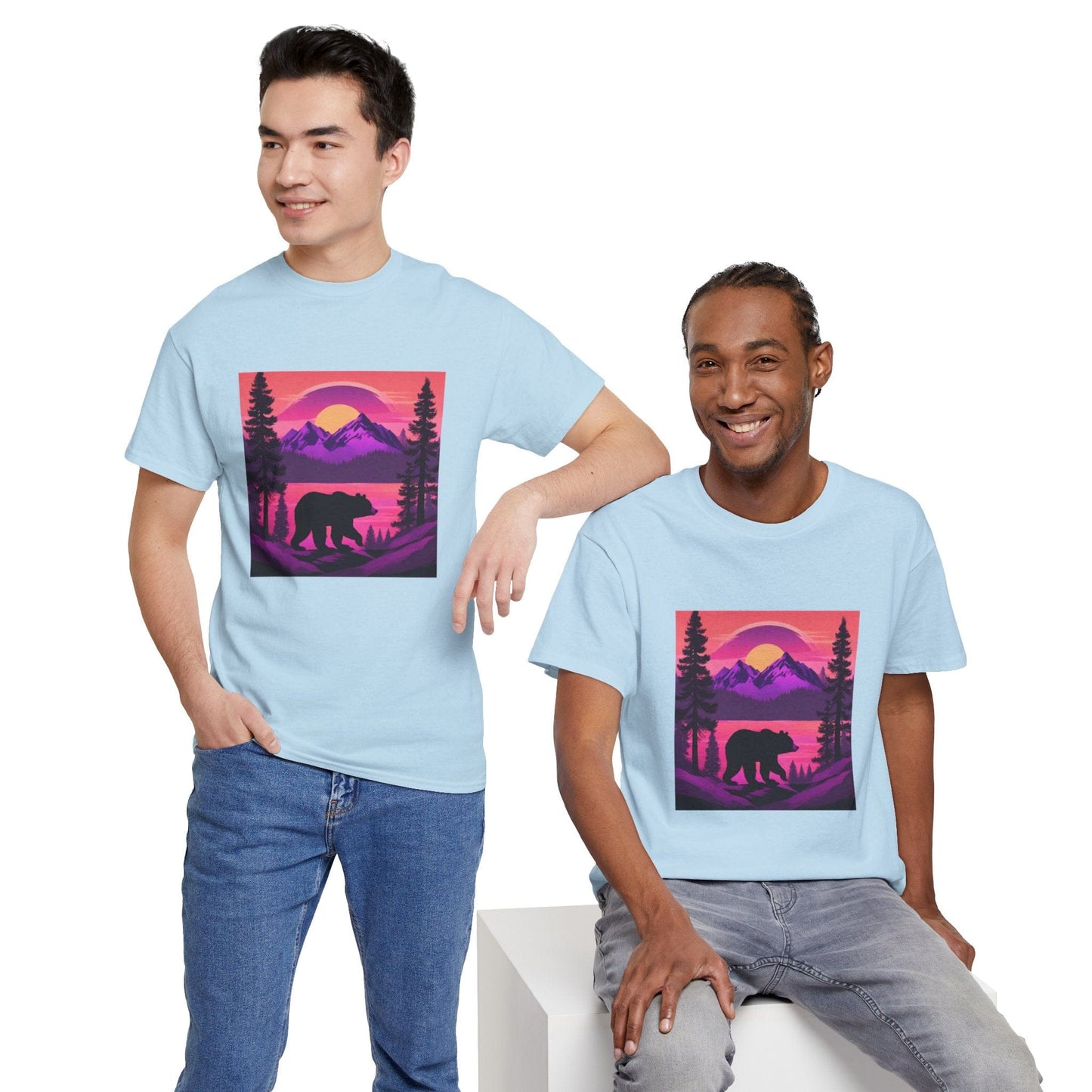 Bear Majestic Sunset Graphic Tee Flashlander