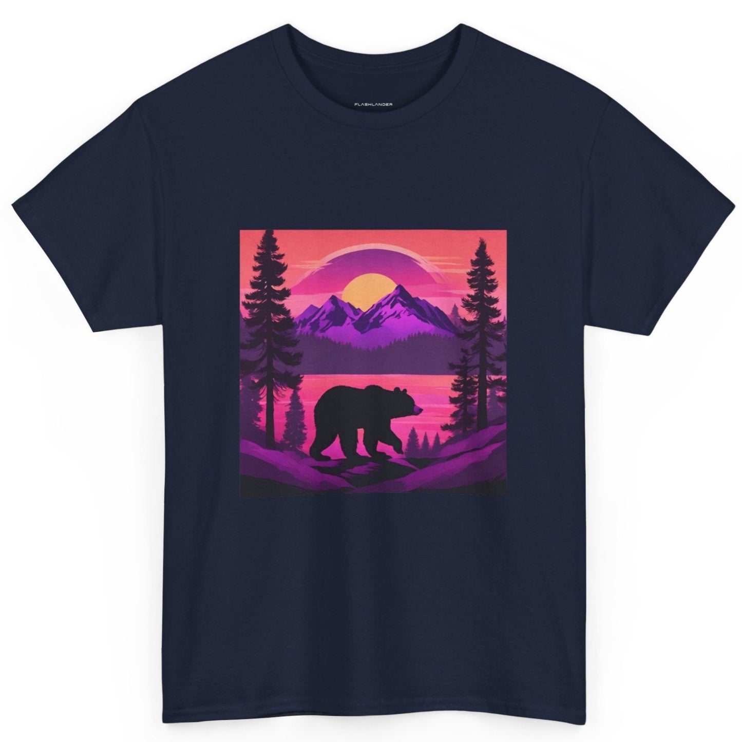 Bear Majestic Sunset Graphic Tee Flashlander