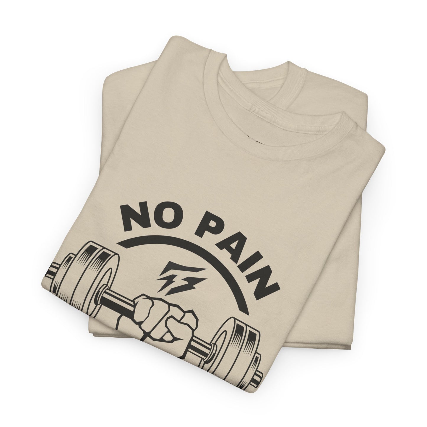 T-shirt de sport Lifting Flashlander avec citation « No Pain No Gain »