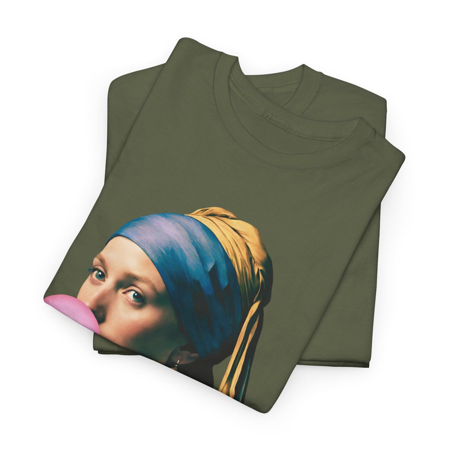 Bubble Gum Girl with a Pearl Earring Johannes Vermeer - Flashlander Gym Shirt