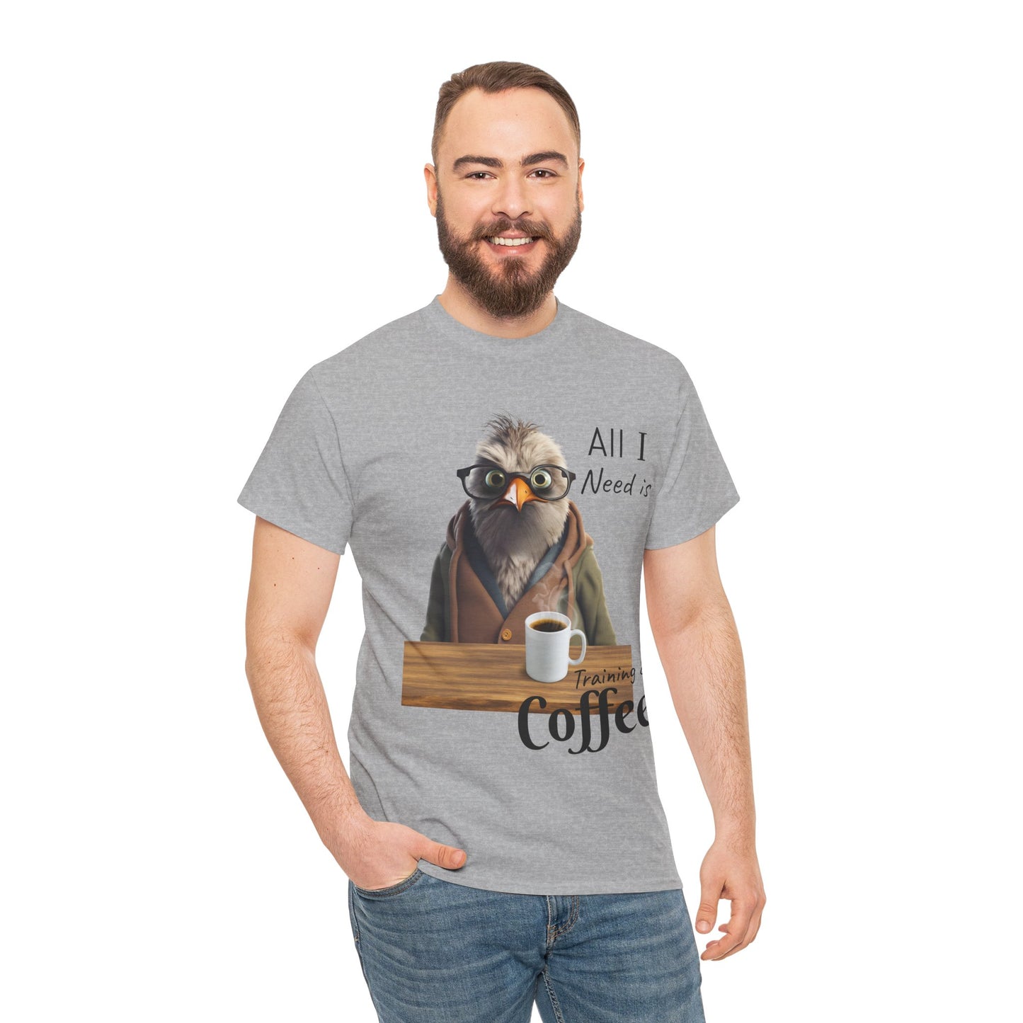 Tout ce dont j'ai besoin, c'est d'une formation et d'un café - T-shirt drôle d'oiseau - Flashlander Gym Shirt