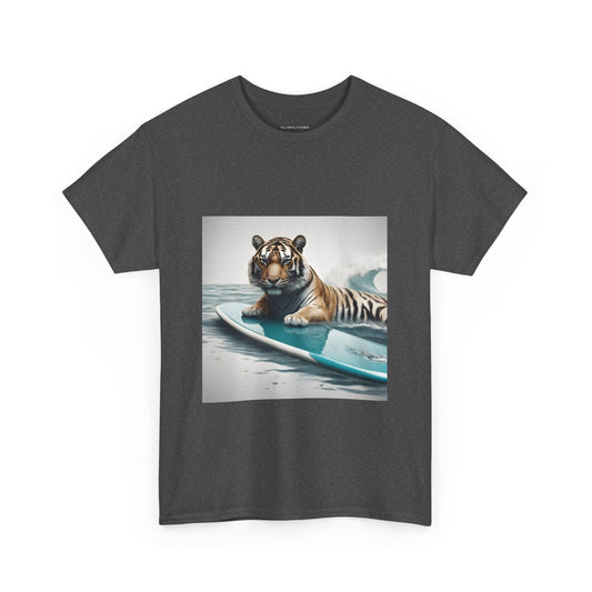 Camiseta de surf de tigre, camiseta Vintage Cool Surfer Unisex de algodón pesado, Flashlander