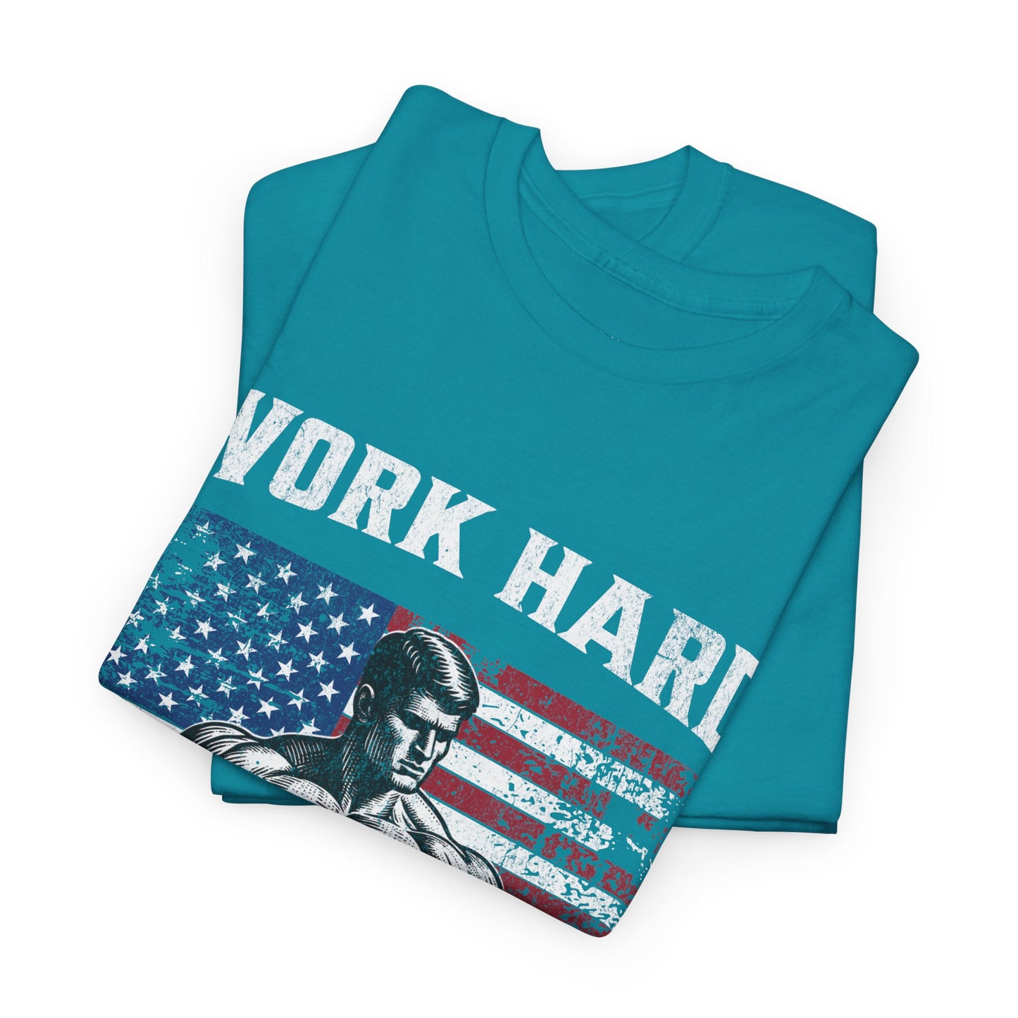 Work Hard Lift Heavy Gym Shirt Flashlander Cotton Unisex Charcoal Black Graphic Tee