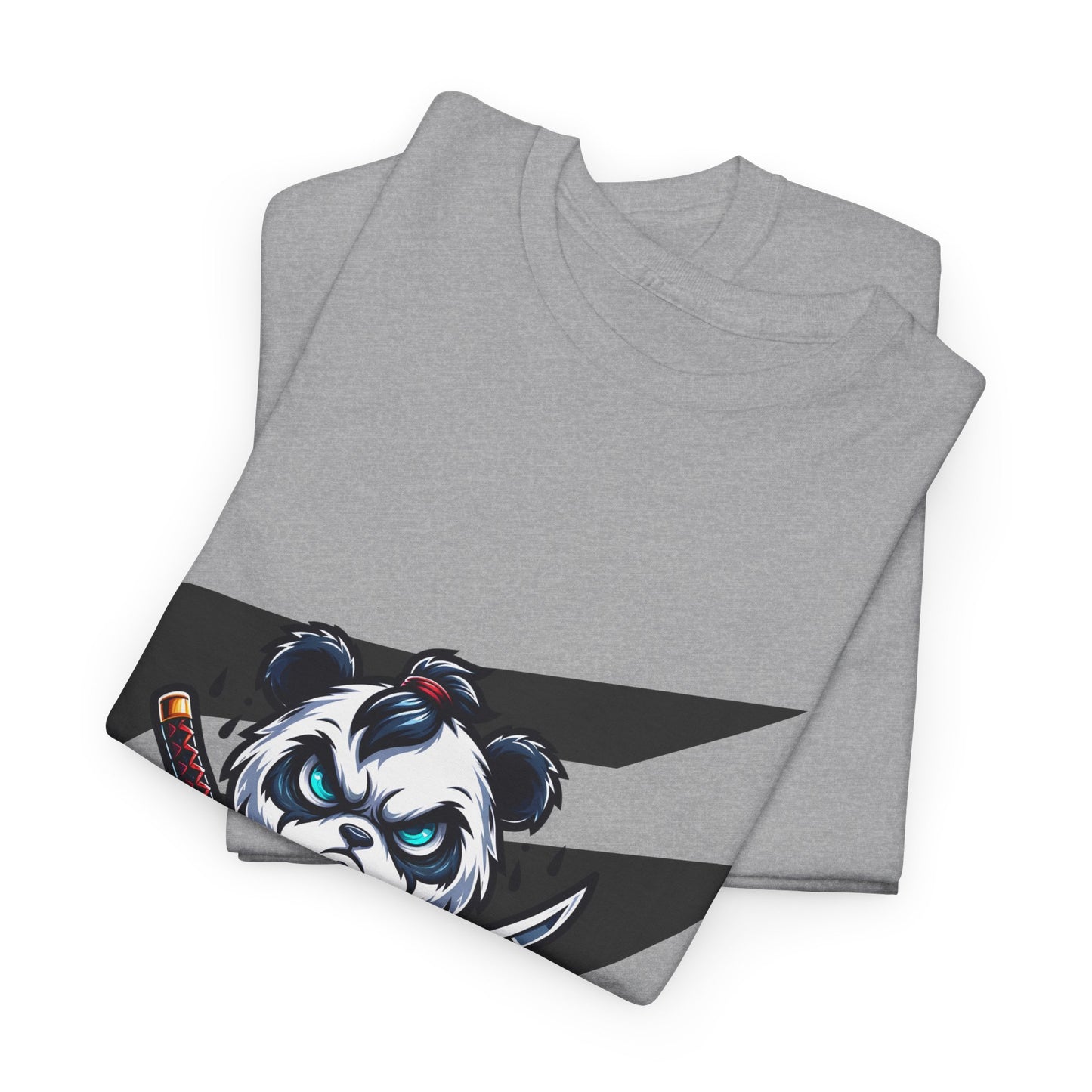 Panda Gym Samurai Shirt Flashlander Performance T-Shirt Cotton Unisex Charcoal Black Graphic Tee