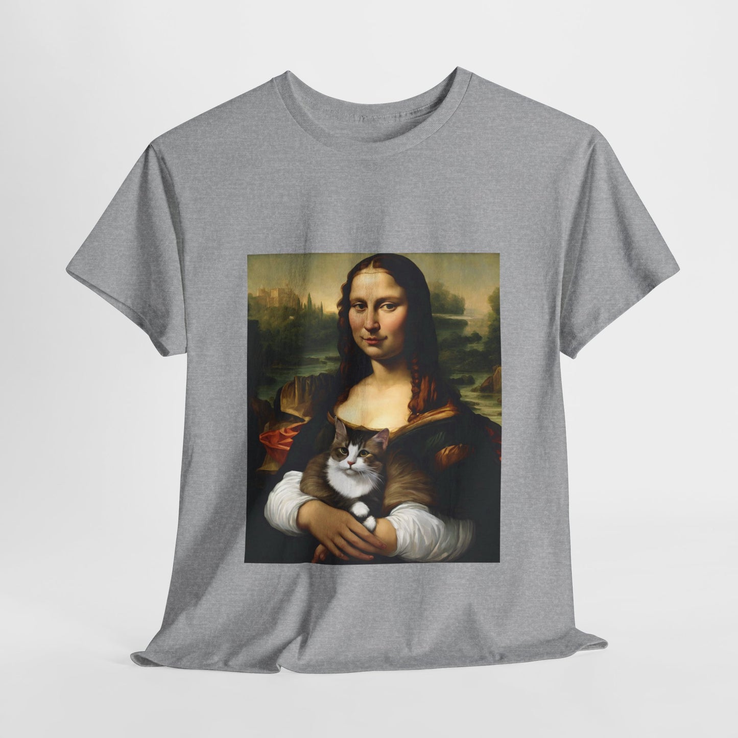 Mona Lisa with Cat - Flashlander Gym Shirt