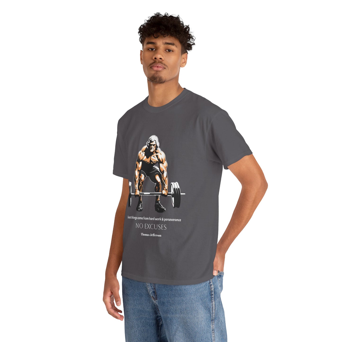 Thomas Jefferson Bodybuilder Shirt - Flashlander Great Things Come From Hard Work And Perseverance, No excuses Graphic Tee