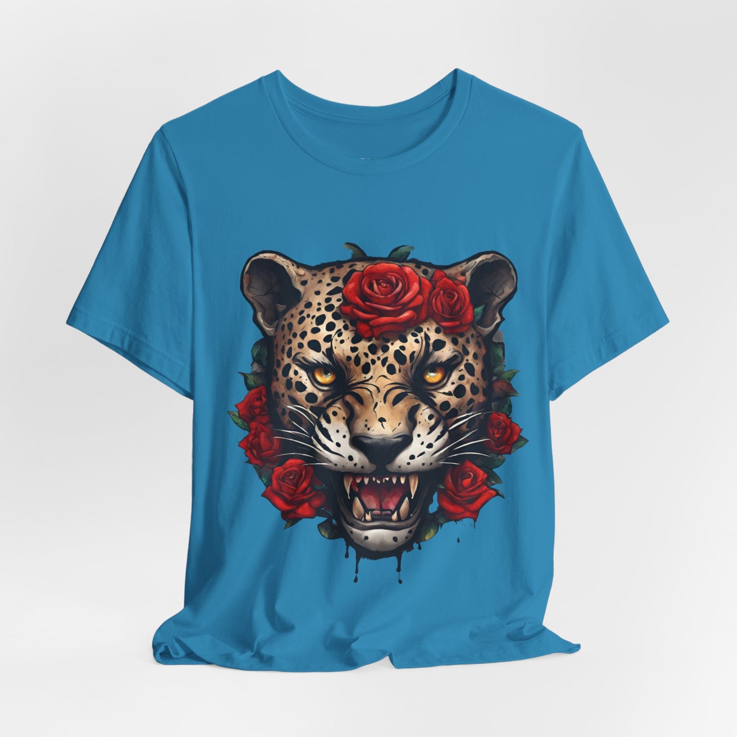 Jaguar Flames and Roses Graphic Tee Flashlander