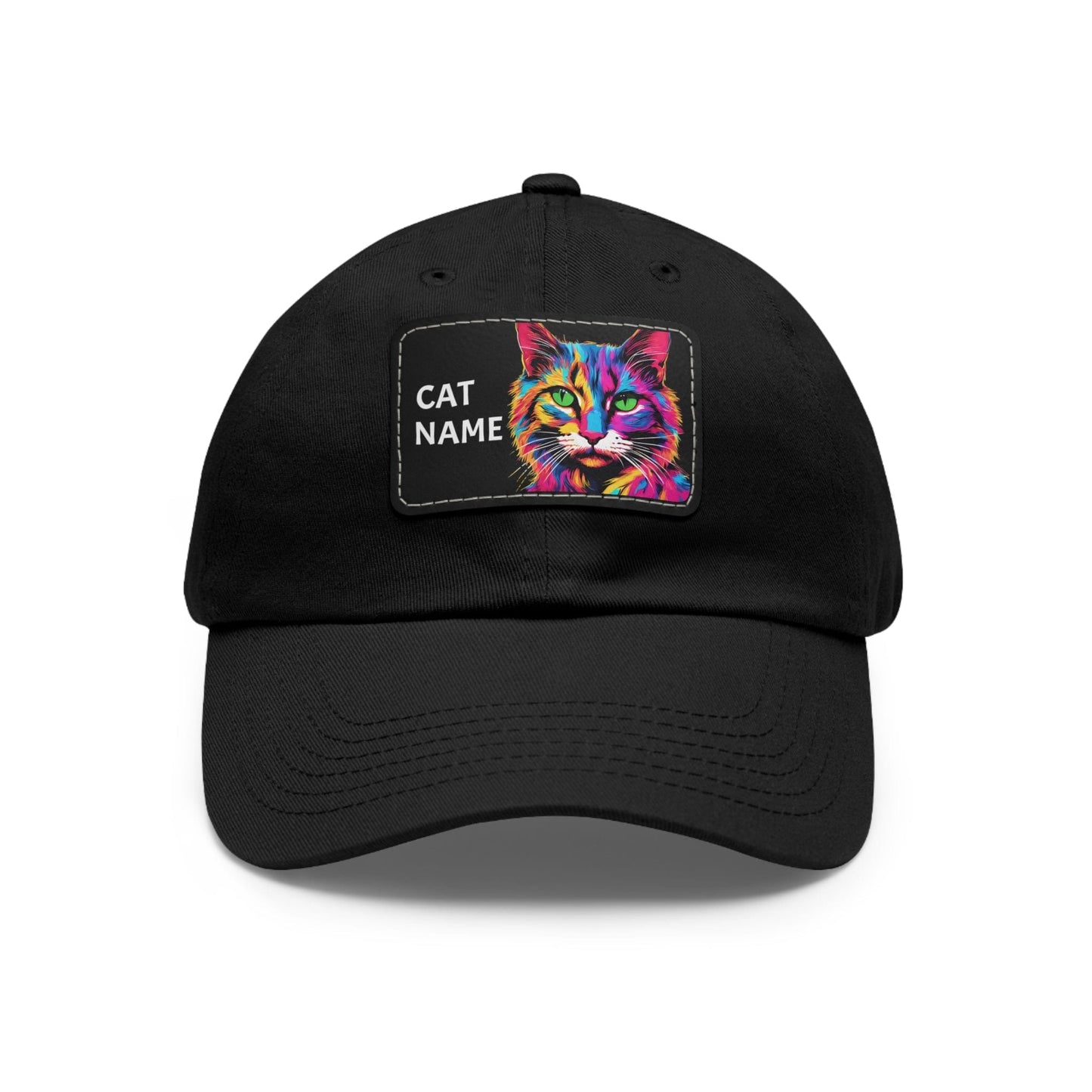 Cat Hat Sportswear Hat Cat Cap Cat Pop Art Hat Dad Hat with Patch (Rectangle) Cat Baseball Cap Kitty Cap Kitty Hat Kitten Hat Pop Art Cat Custom Hat Flashlander