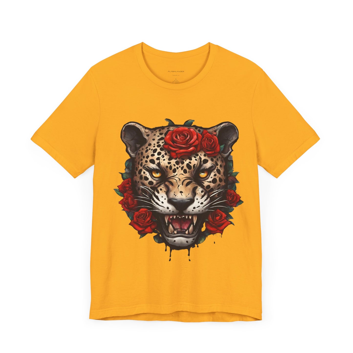 Jaguar Flames and Roses Graphic Tee Flashlander