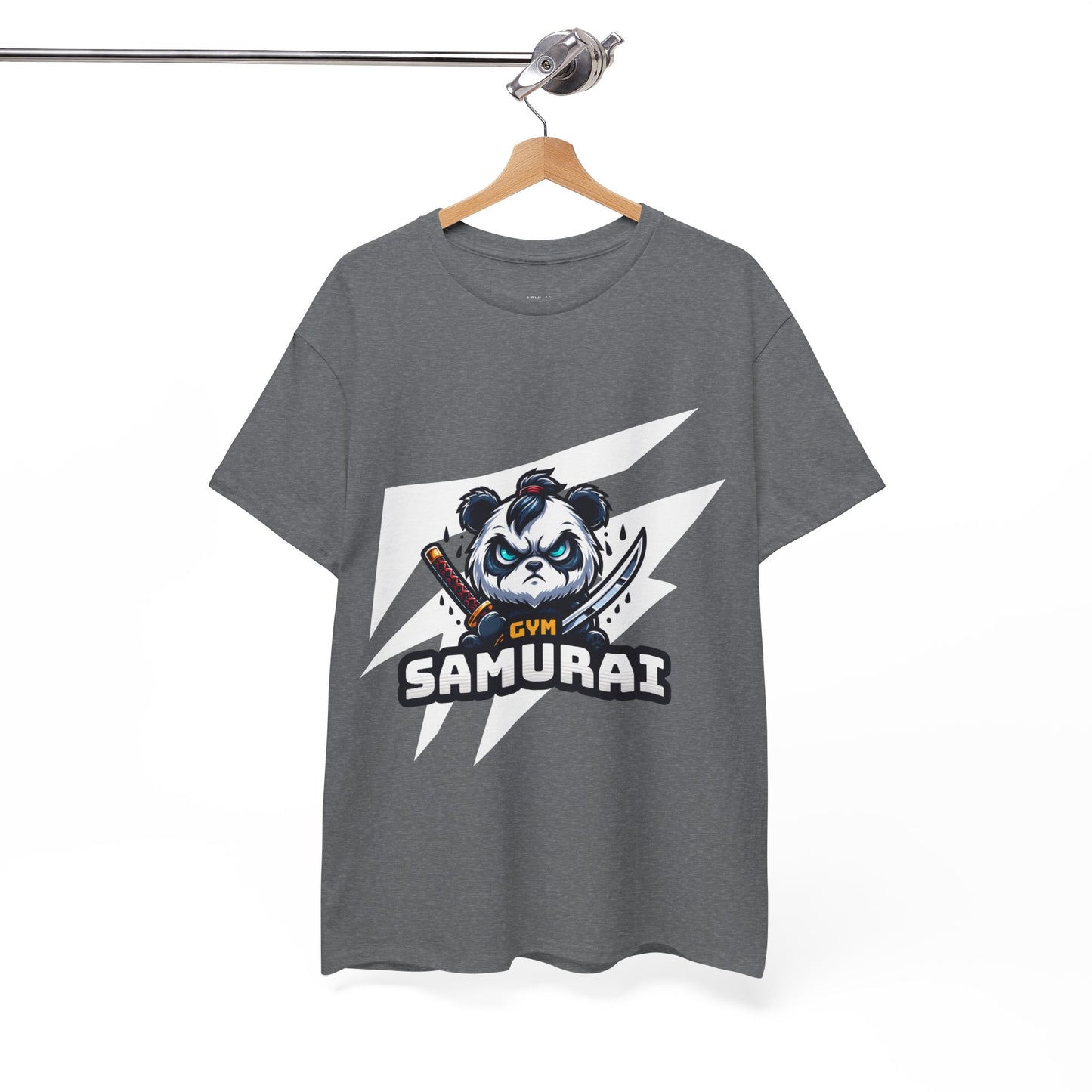 Panda Gym Samurai Shirt Flashlander Performance T-Shirt Cotton Unisex Charcoal Black Graphic Tee