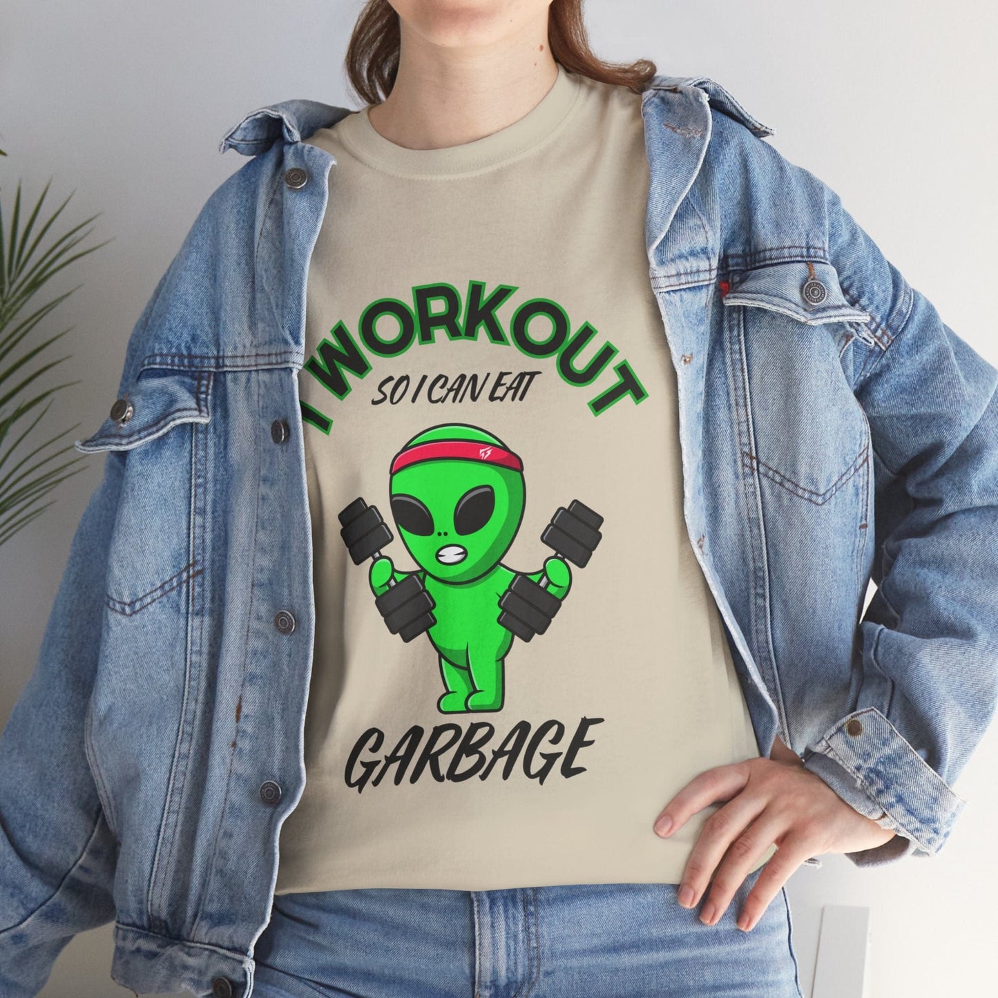 Alien I Workout So I Can Eat Garbage Graphic Tee Flashlander