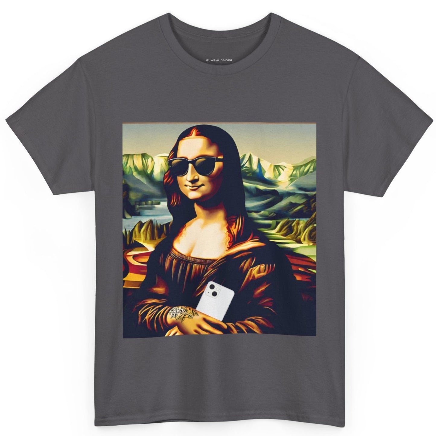 Camiseta deportiva de Flashlander: Mona Lisa moderna y divertida 