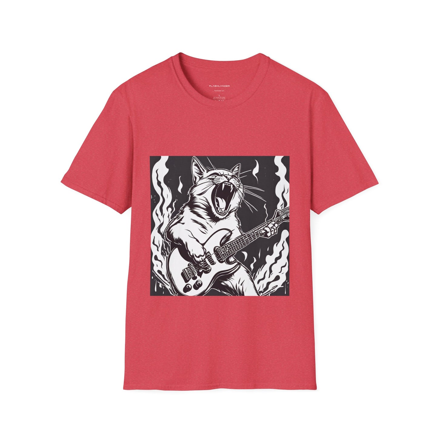 Cat Playing Guitar Flashlander Gym Shirt