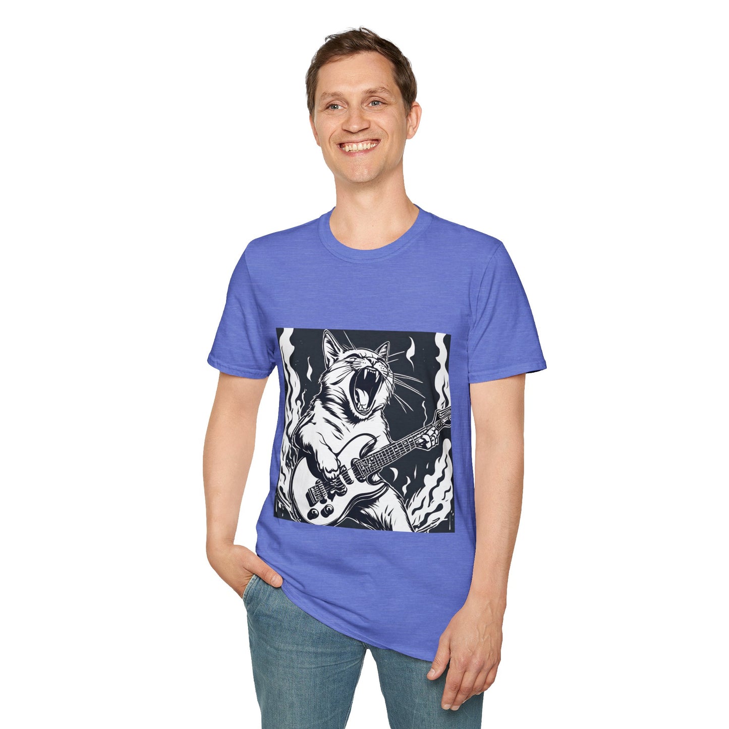 Cat Playing Guitar Flashlander Gym Shirt