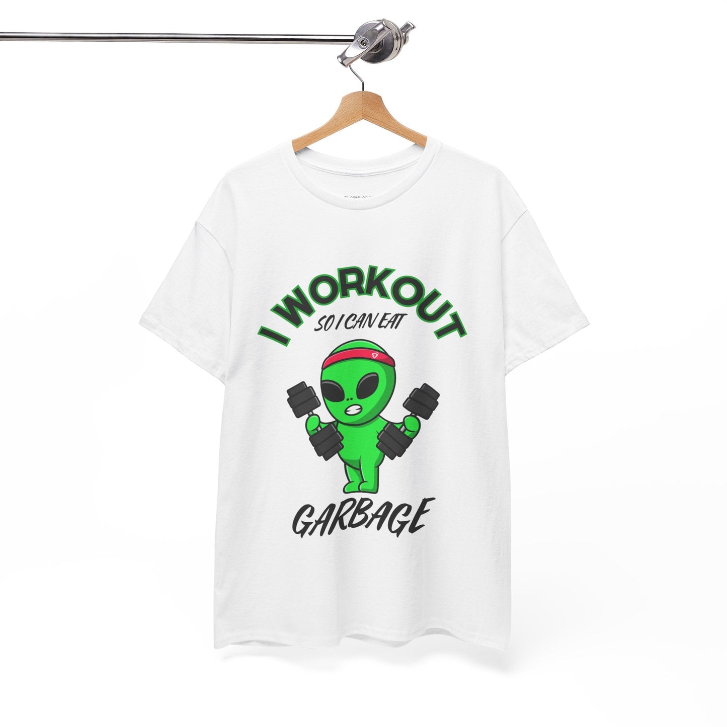 Alien I Workout So I Can Eat Garbage Graphic Tee Flashlander