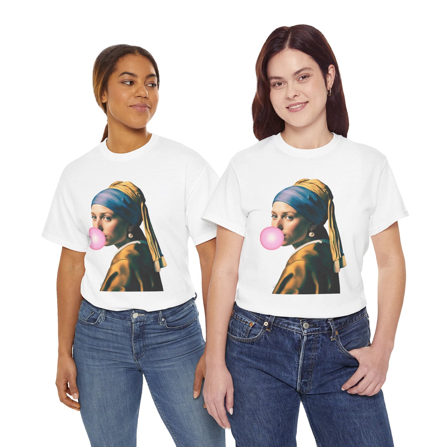 Bubble Gum Girl with a Pearl Earring Johannes Vermeer - Flashlander Gym Shirt