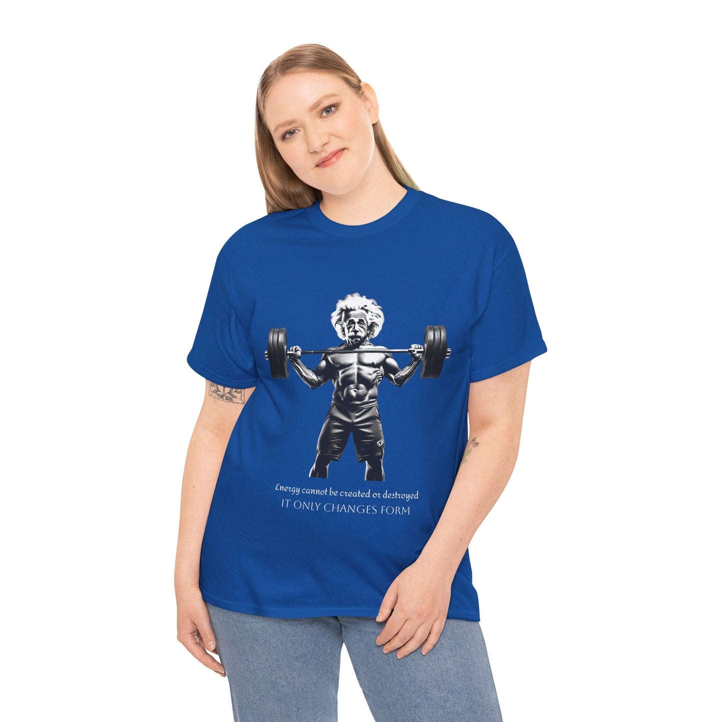 Camiseta de culturista Albert Einstein: la energía de Flashlander no se puede crear ni destruir, solo cambia de forma. Camiseta gráfica con cita