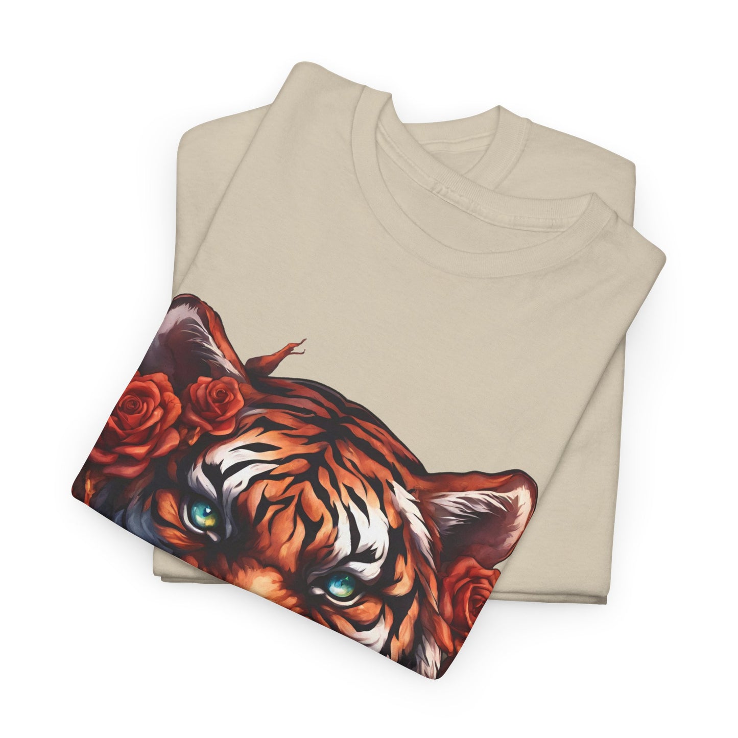 Tiger Flames and Roses T-Shirt Flashlander