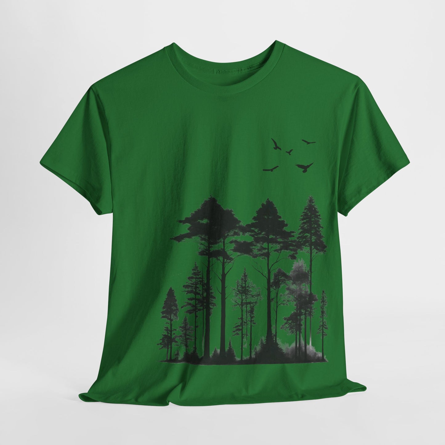 Camisa del bosque de pinos Camiseta unisex de algodón pesado Flashlander