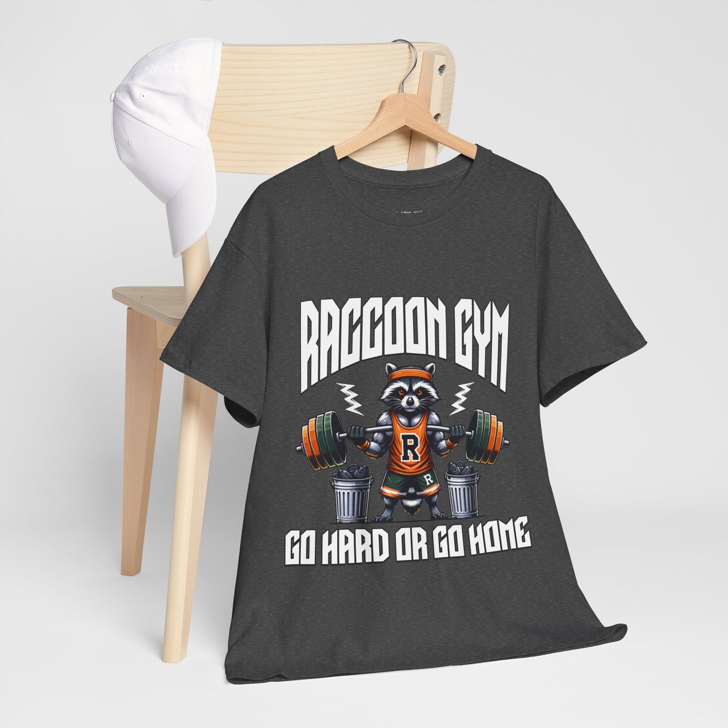 Raccoon Bodybuilder Shirt Flashlander Go Hard or Go Home Gym T-Shirt Cotton Unisex Graphic Tee