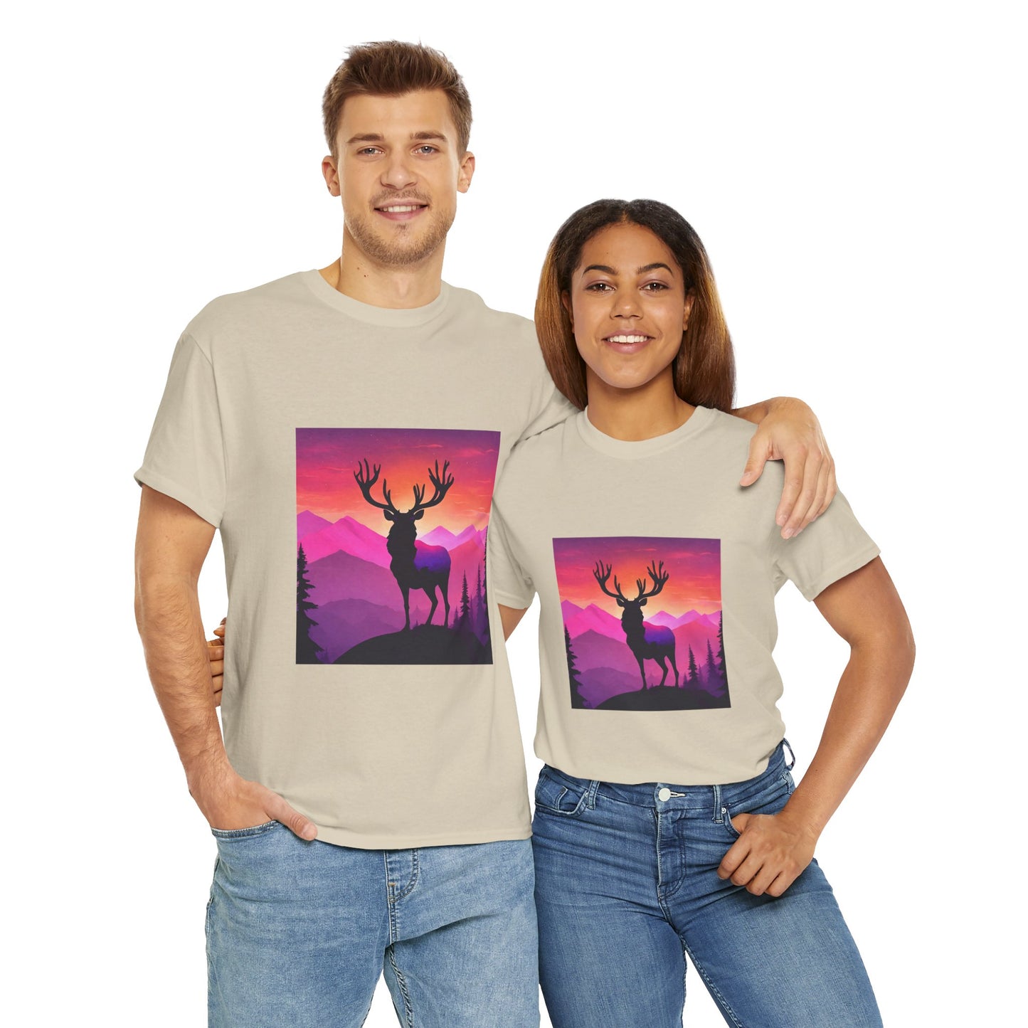 Deer Majestic Sunset Flashlander Gym Shirt