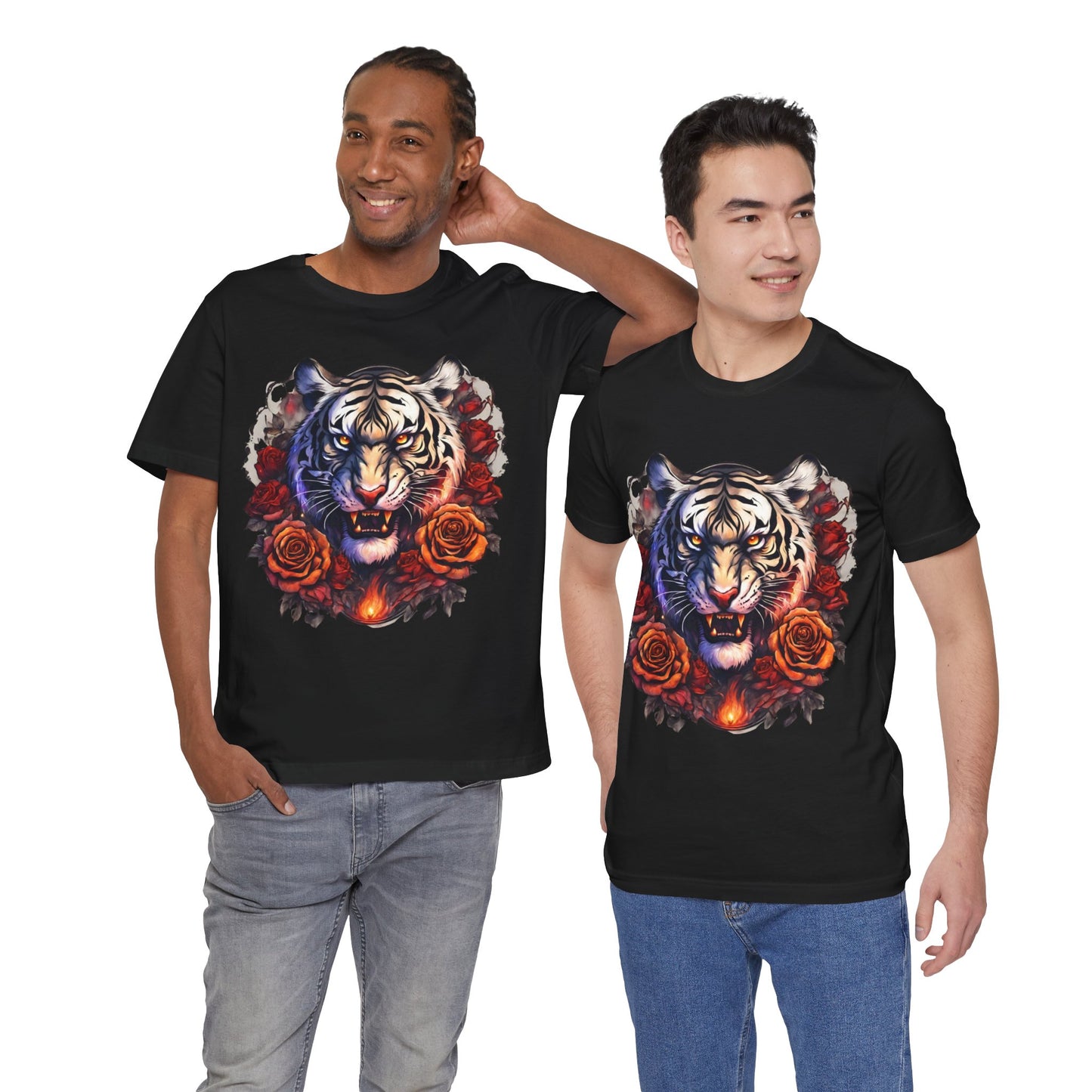 White Tiger Flames Flashlander Gym Shirt