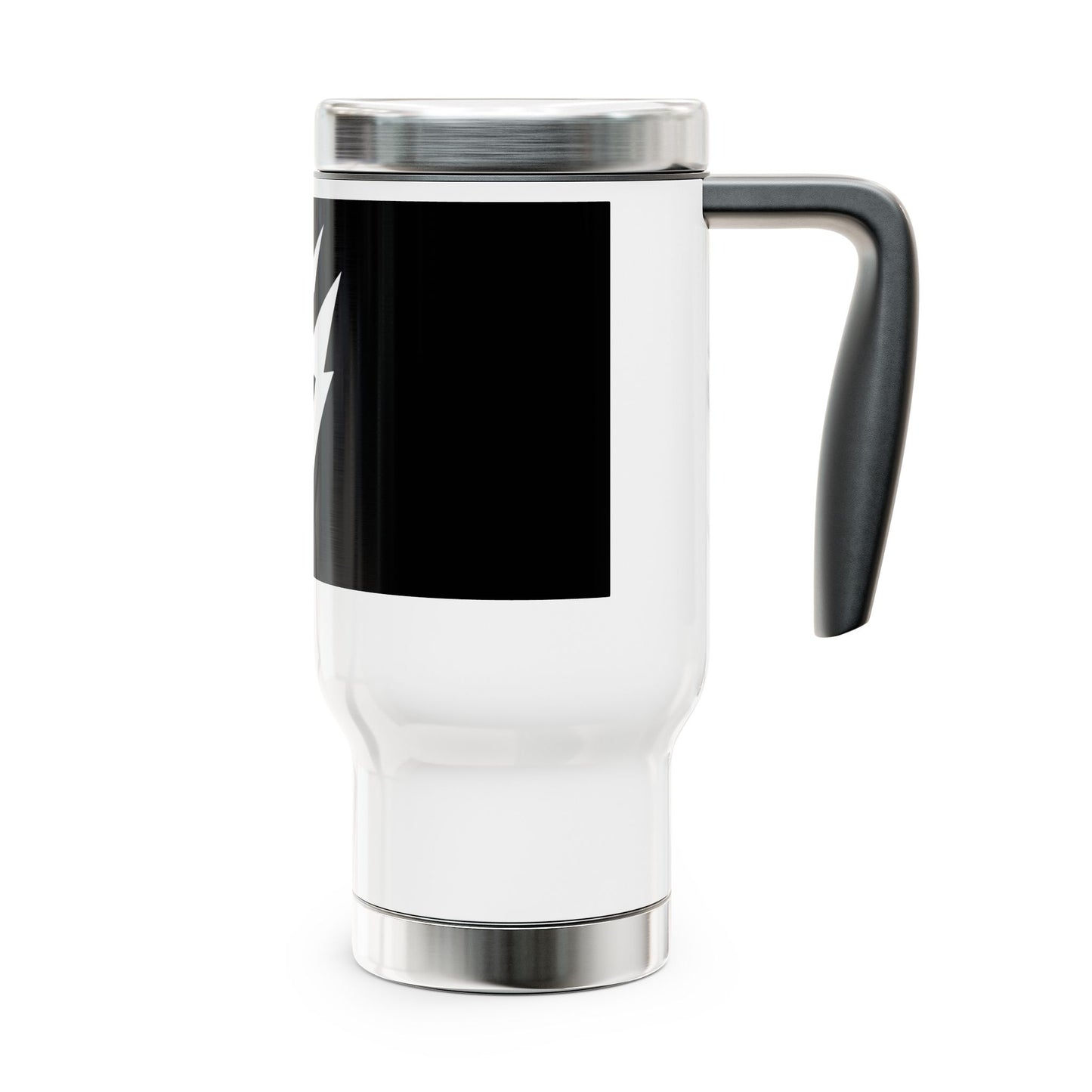 Flashlander Stainless Steel Travel Sports Mug with Handle 14oz White and Black