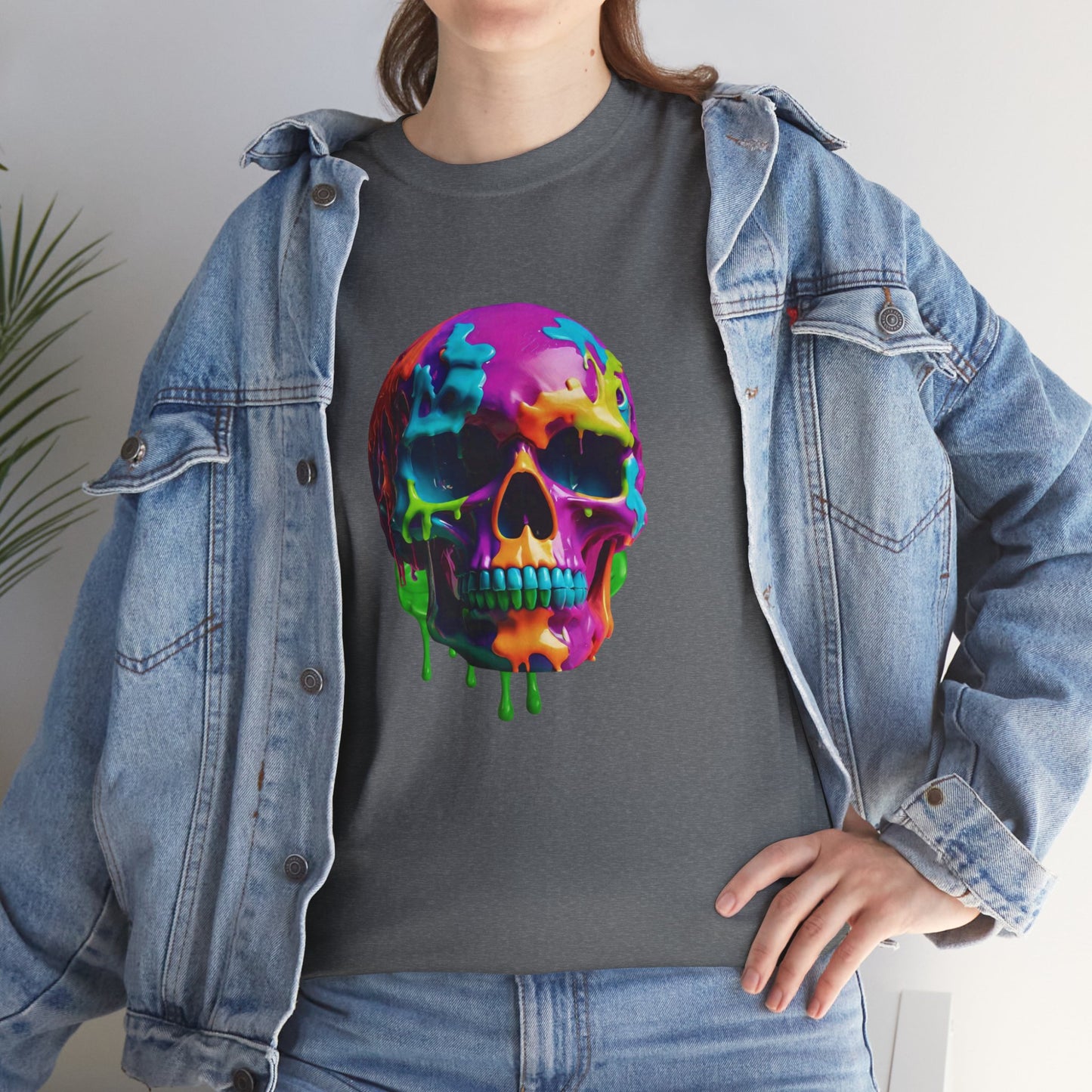 Camiseta con calavera de fusión de neón Flashlander