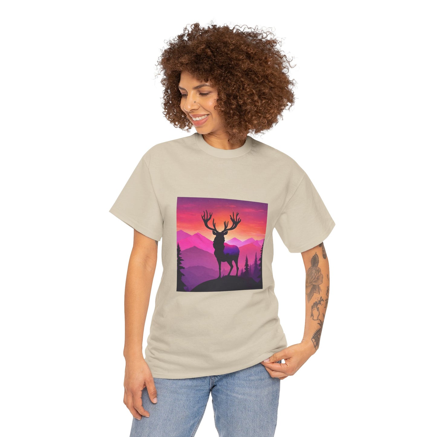 Deer Majestic Sunset Flashlander Gym Shirt