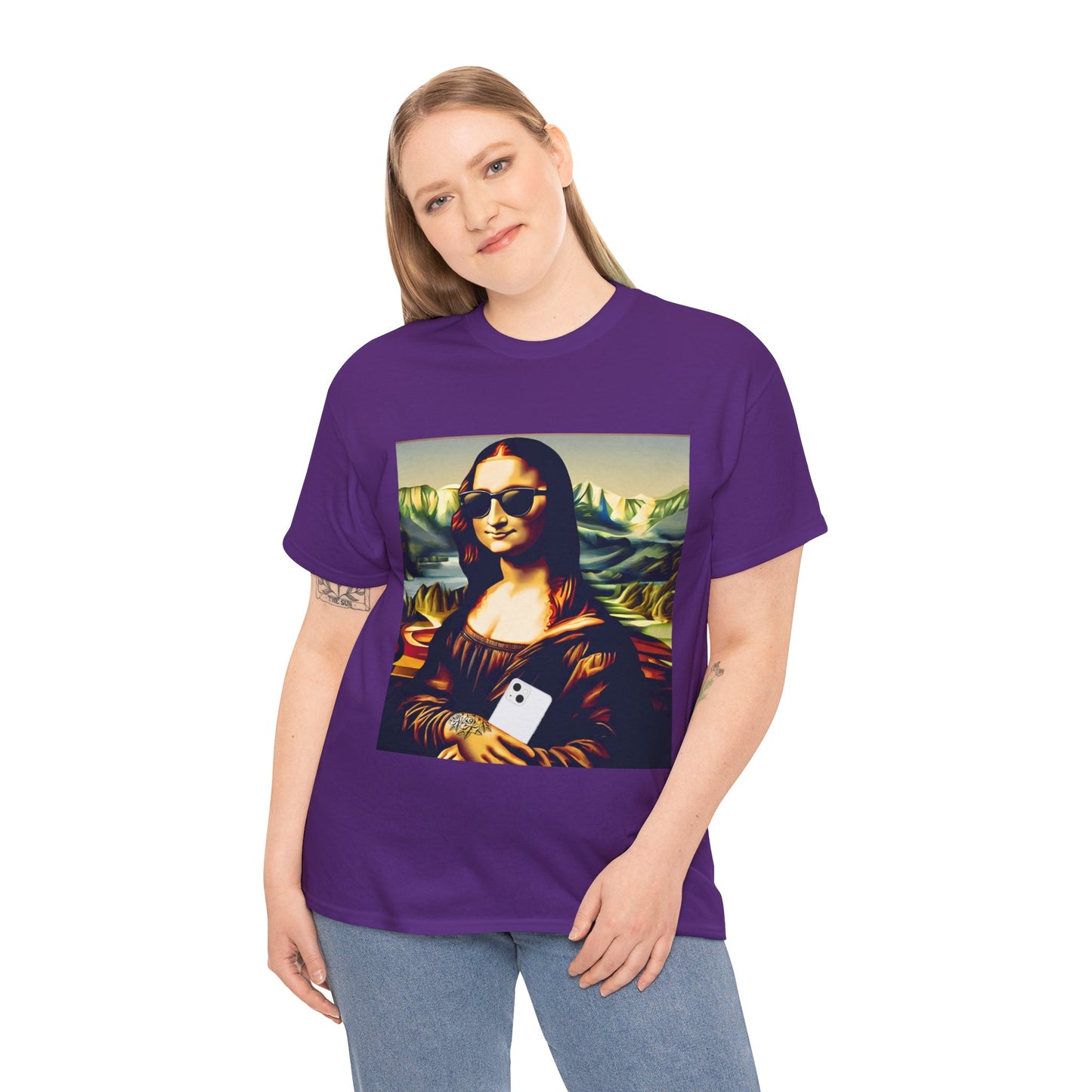 Camiseta deportiva de Flashlander: Mona Lisa moderna y divertida 