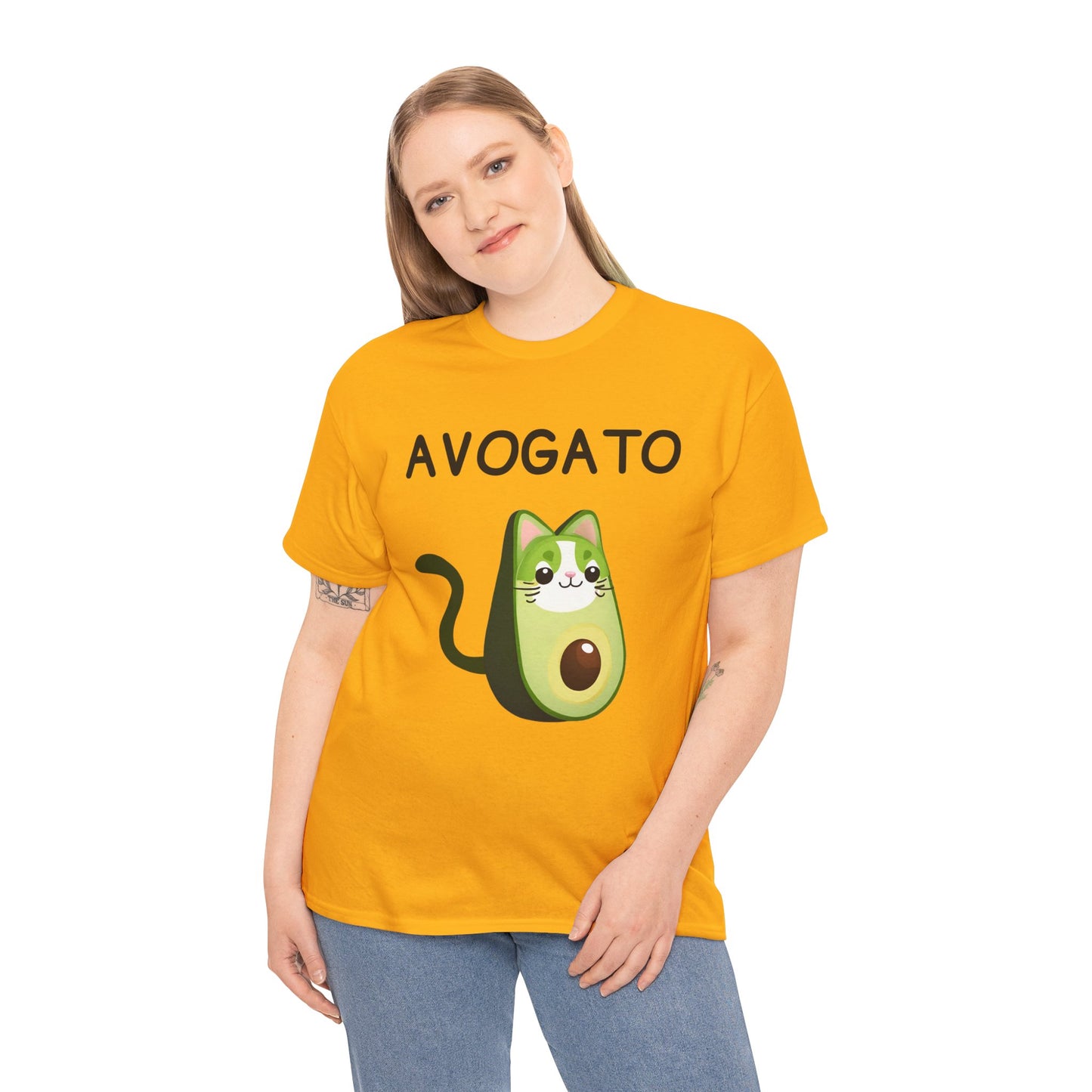 Avogato Funny Avocado Cat Face - Flashlander Gym Shirt